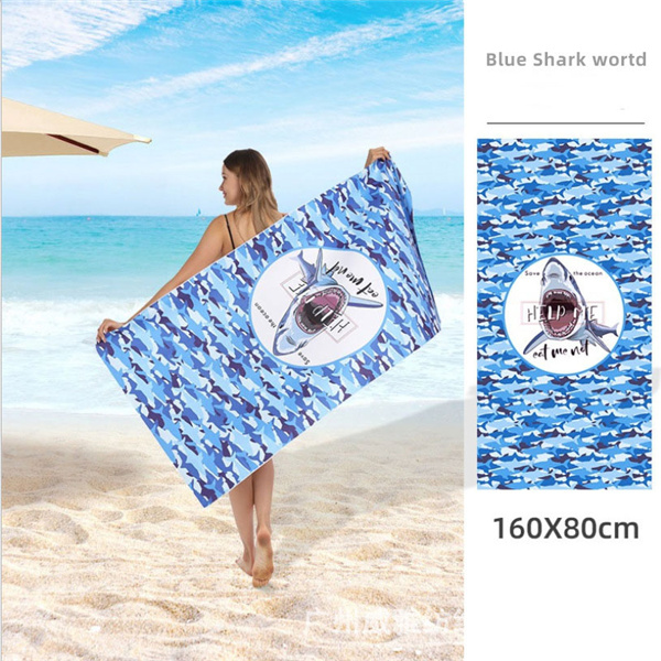 Double-sided velvet absorbent and quick-drying beach towel 13