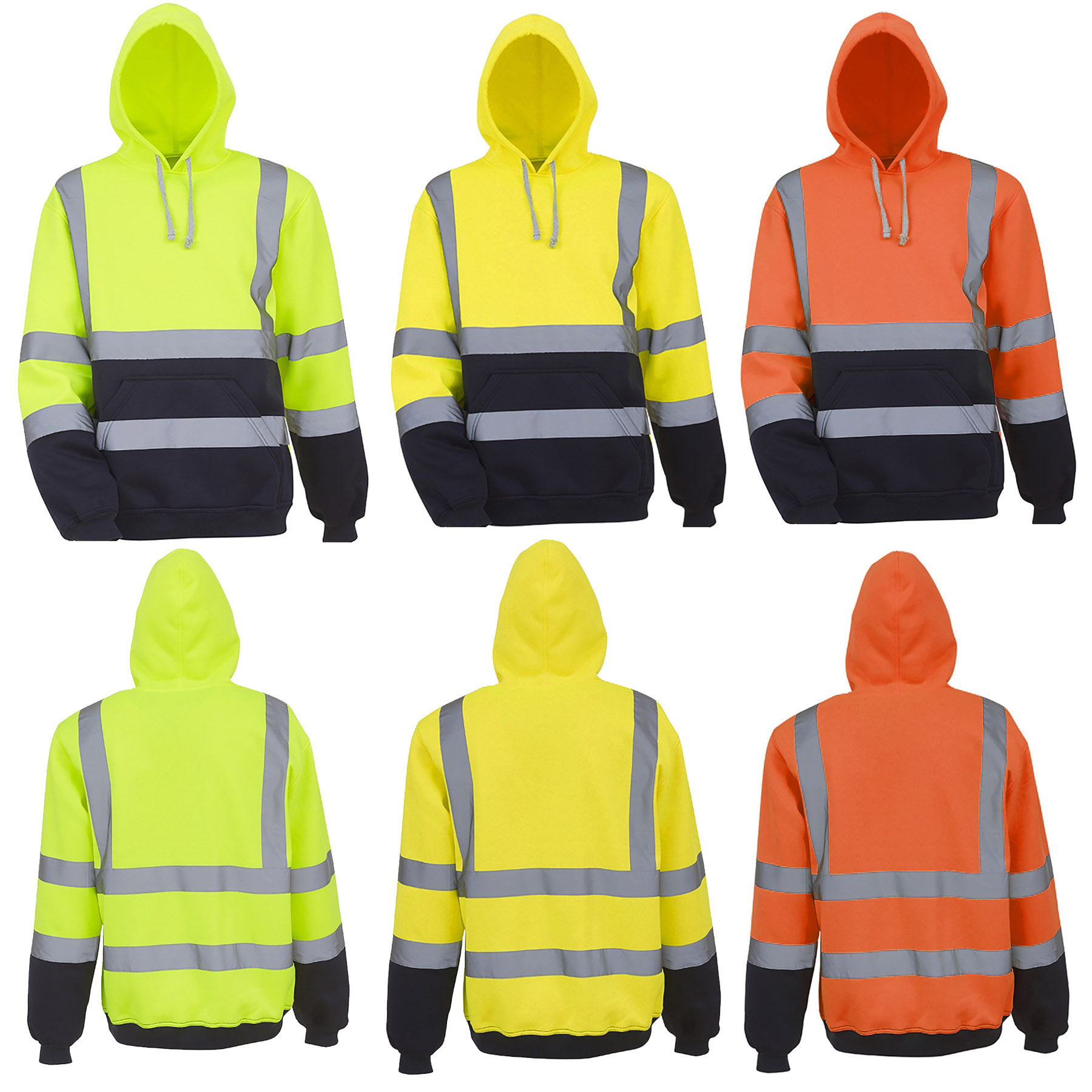 Black Bottom High Visibility Pullover Hooded Sweatshirt 2