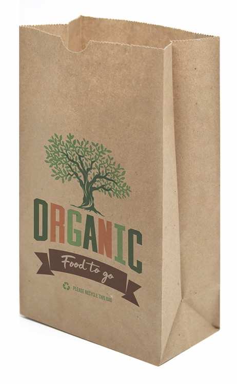 Full Color 1-Sided SOS Kraft Paper Bags (6" X 11.0625" X 3.625")