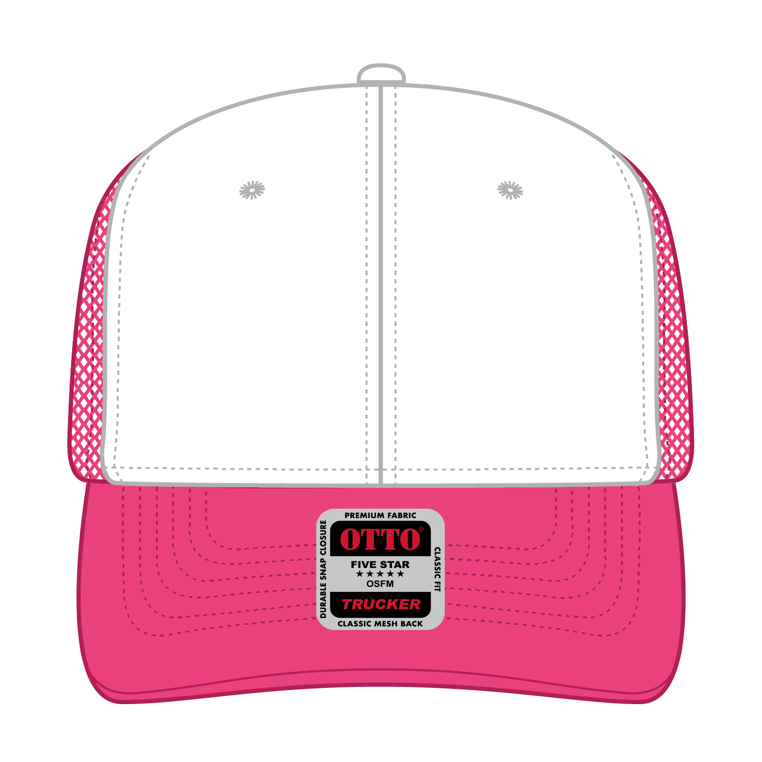 OTTO CAP® 6 Panel Mid Profile Mesh Back Trucker Hat 130