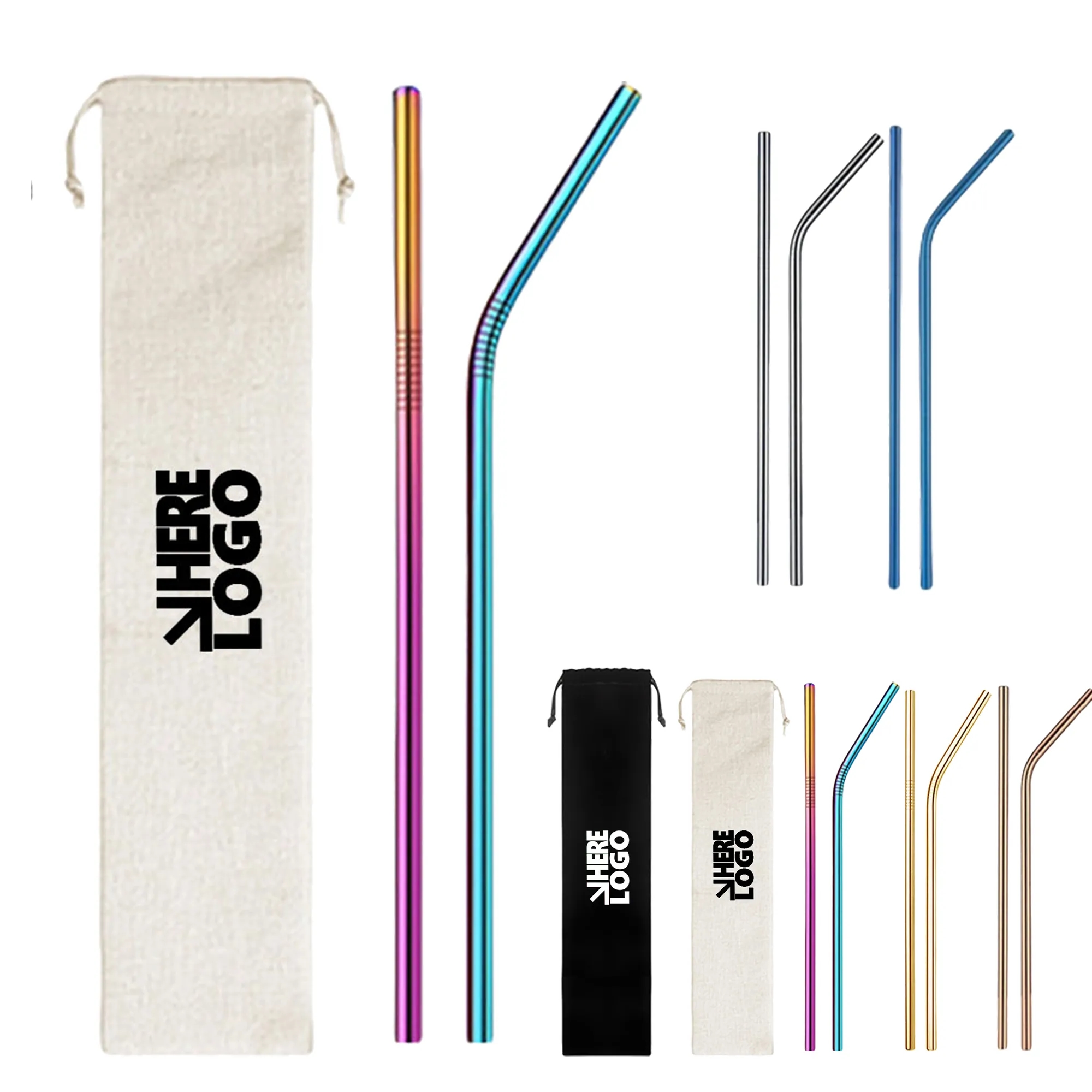 3-in-1 Reusable Stainless Steel Straw Set 1