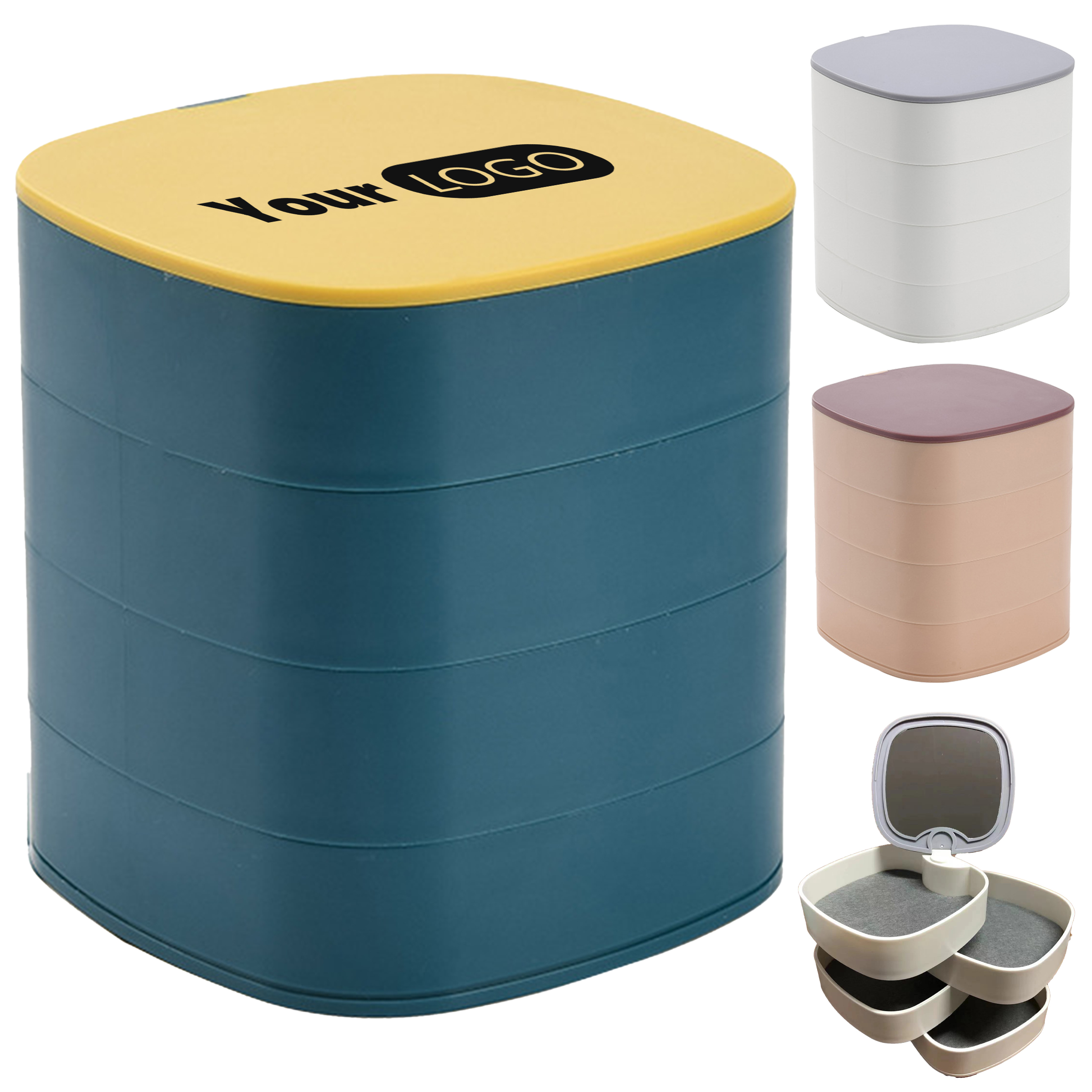 Plastic Large Capacity Rotating Jewelry Box 2