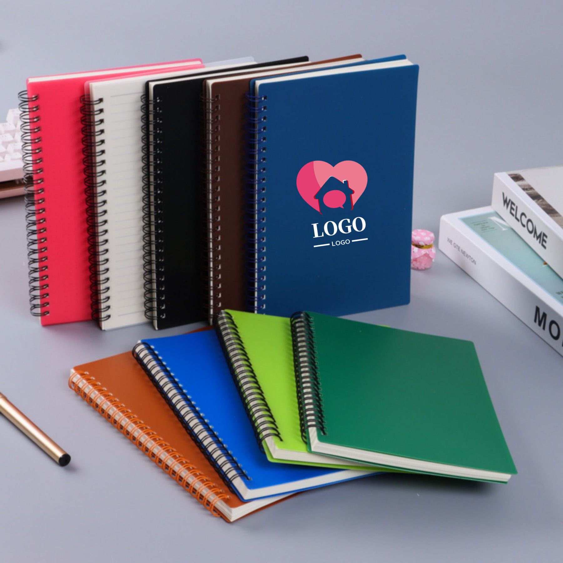 Spiral Notebook Plastic Hardcover College Ruled A5 Journals