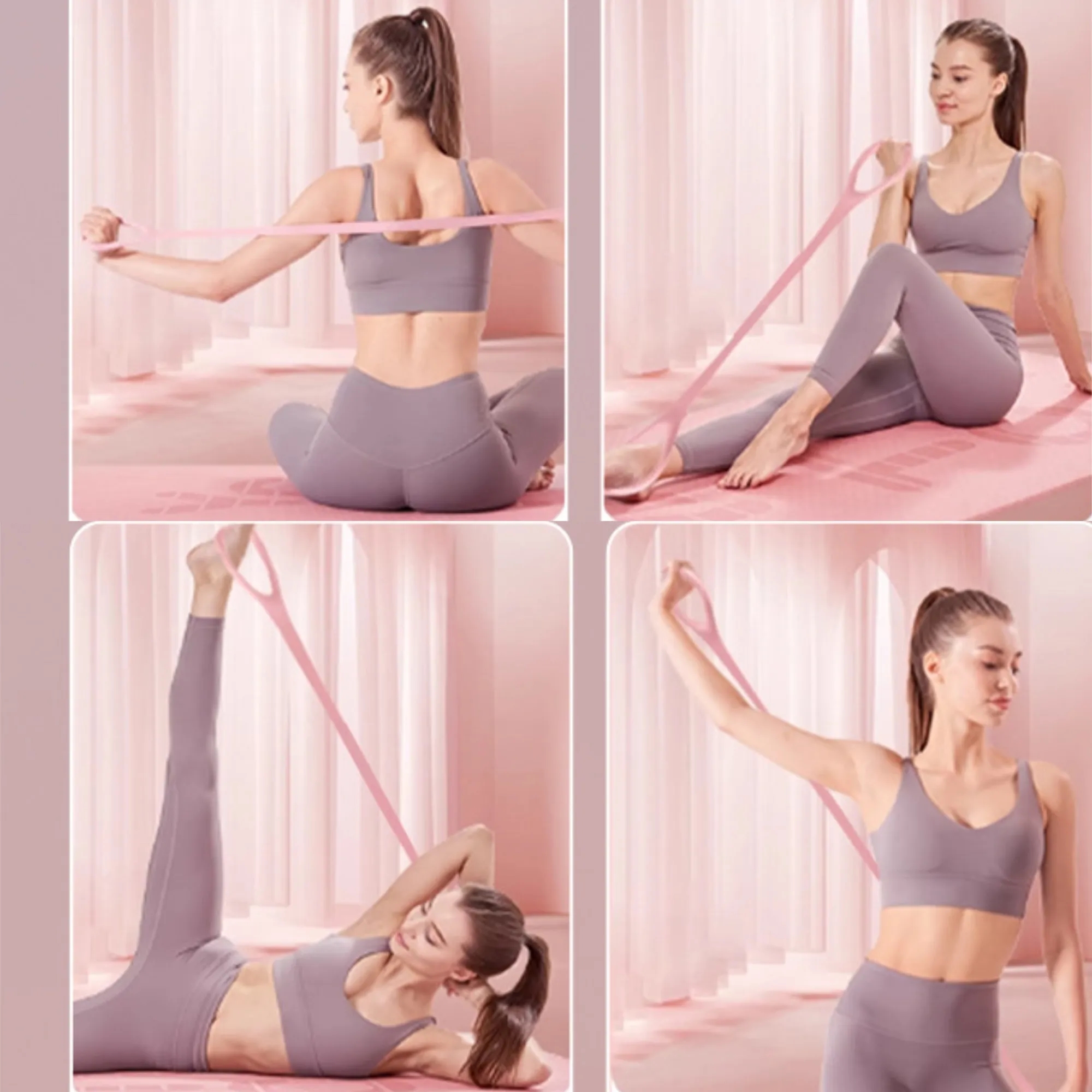 Fitness Figure 8 Resistance Band Pull Rope For Home Gym 5