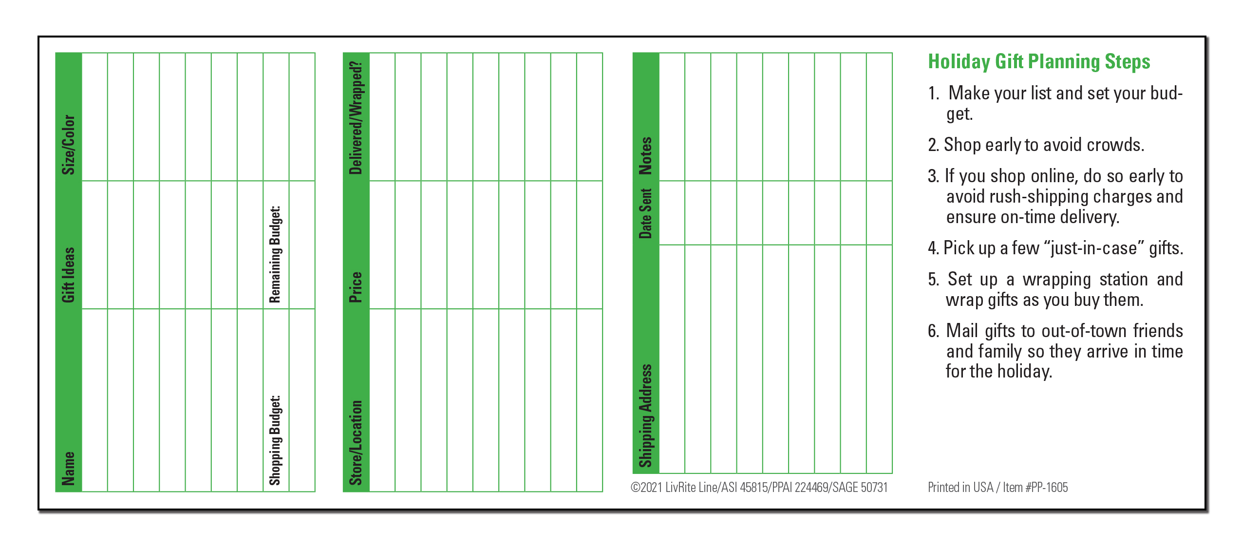 POCKET PAMPHLET - Santa Holiday Planning Pocket Pamphlet 3
