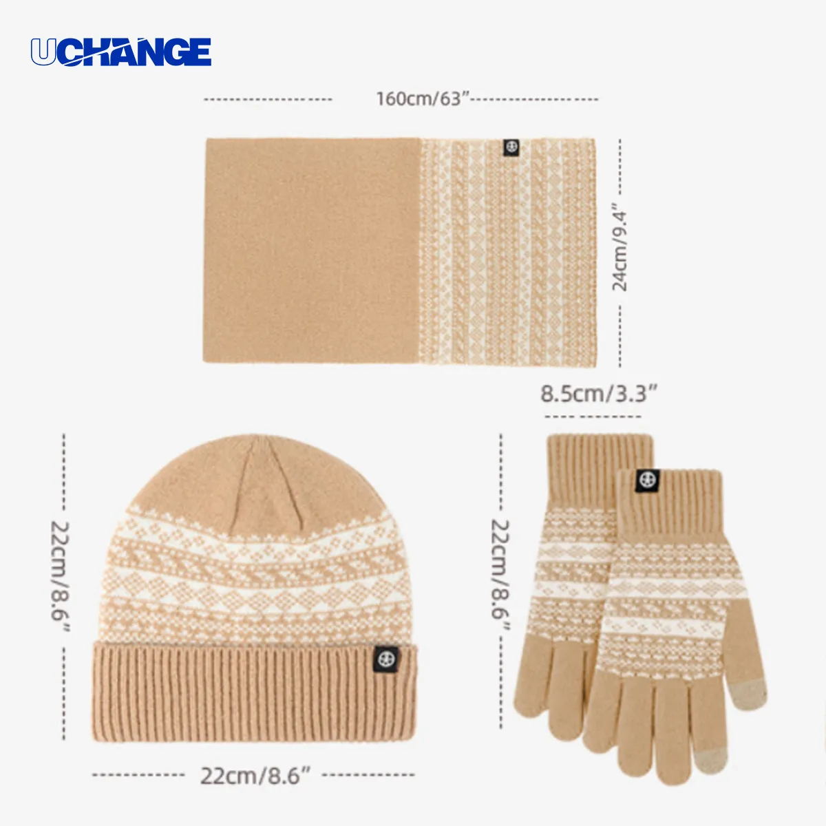 Winter Knitted Hat Scarf And Glove Set 7