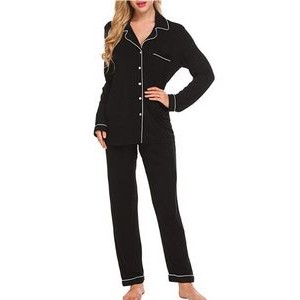 Women's Pajama Sets Long Sleeve Button Down Sleepwear 7