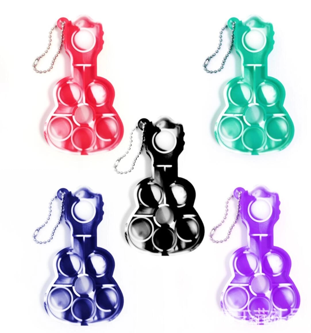 Guitar Shape Fidget Keychain 2