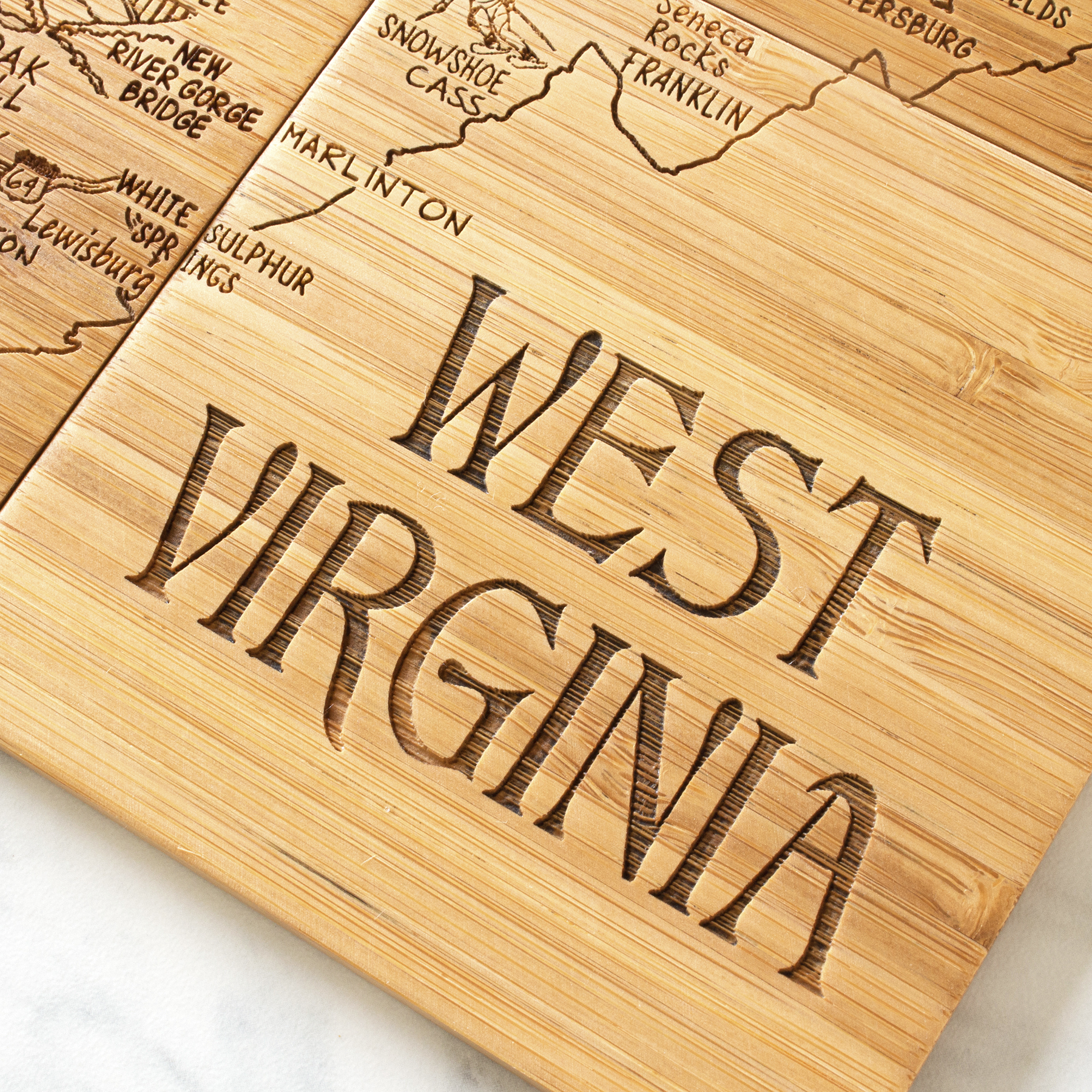 West Virginia Puzzle Coaster Set 3