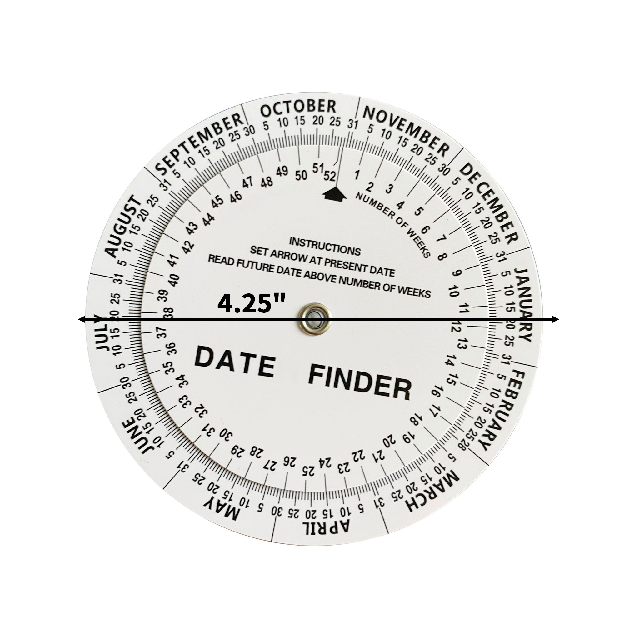 PVC Pregnancy Due Date Wheel 4.25" Diameter 4