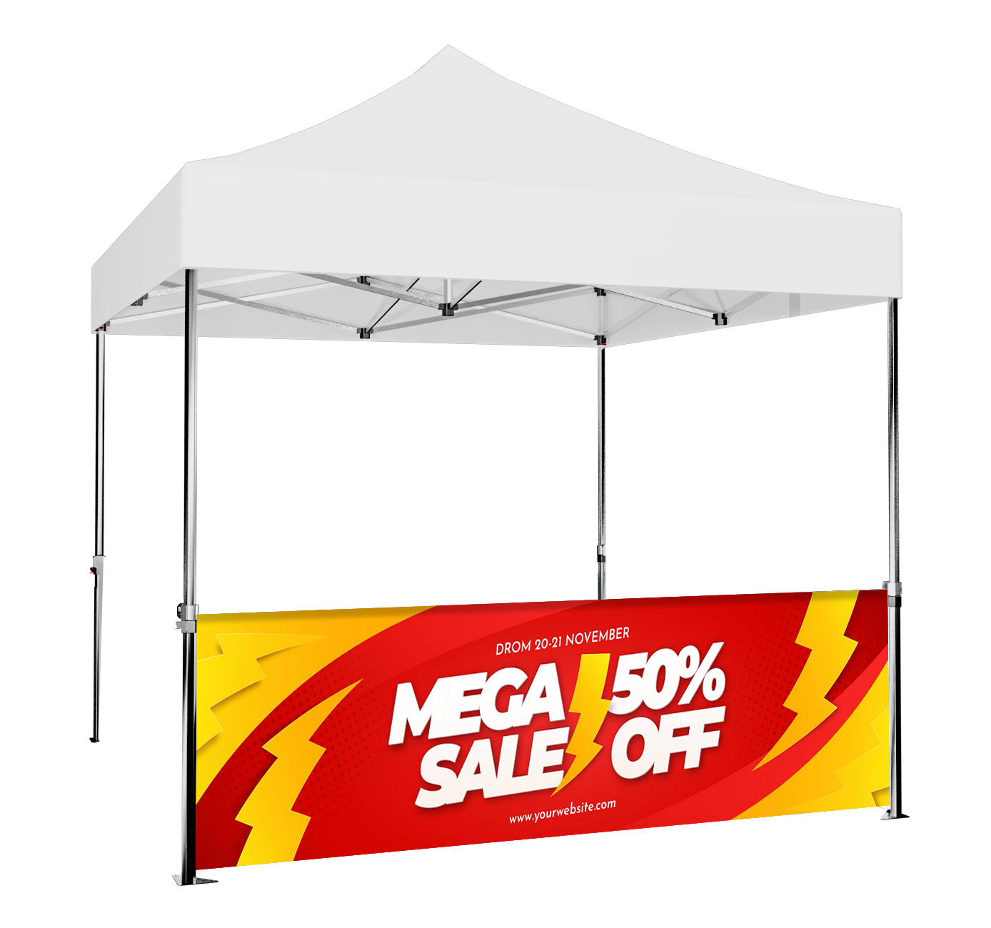 10' Tent Side Half Walls Only -1 Side Imprint 1