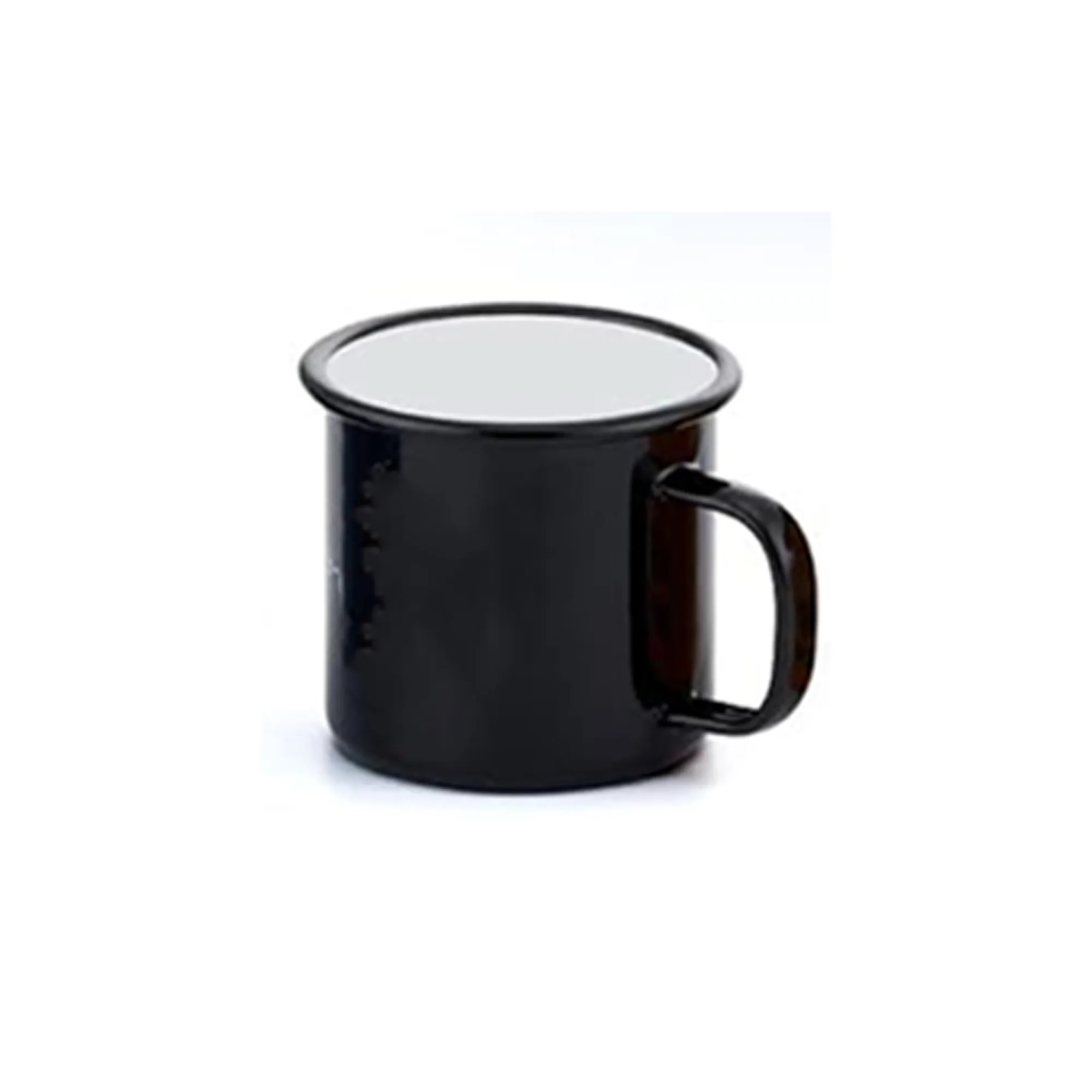 Blue and White Dot Logo Custom Metal Enamel Mug 2