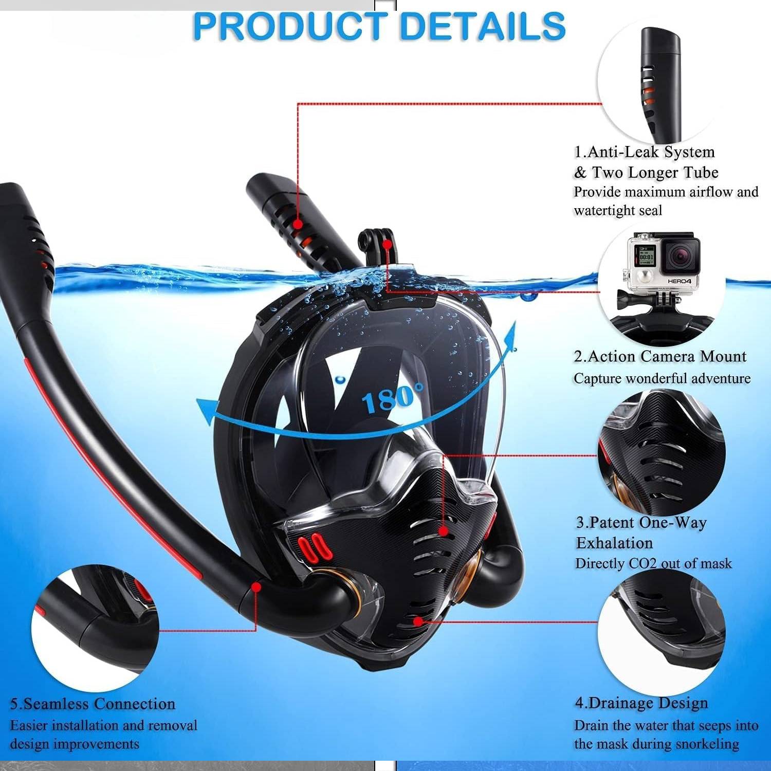 Anti-Fog Full Face Snorkel Mask 7