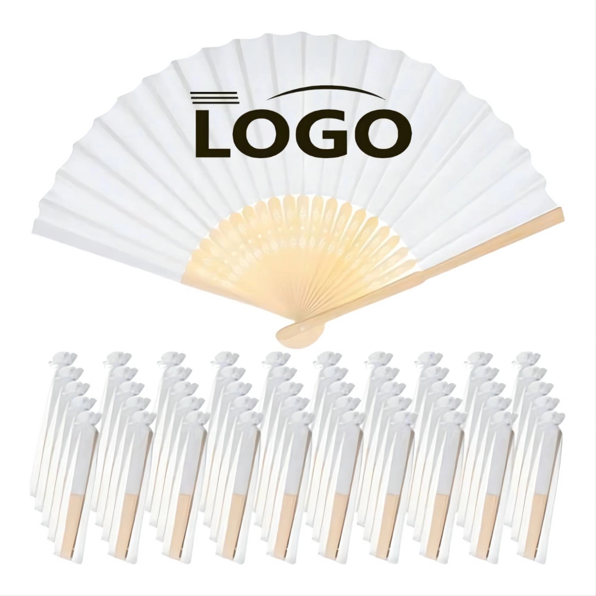 Paper Bamboo Folding Hand Fan MOQ 100PCS 2