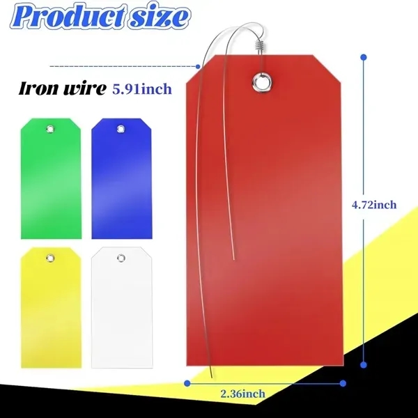 Waterproof Plastic Shipping Tags - Durable Wire Attached 12