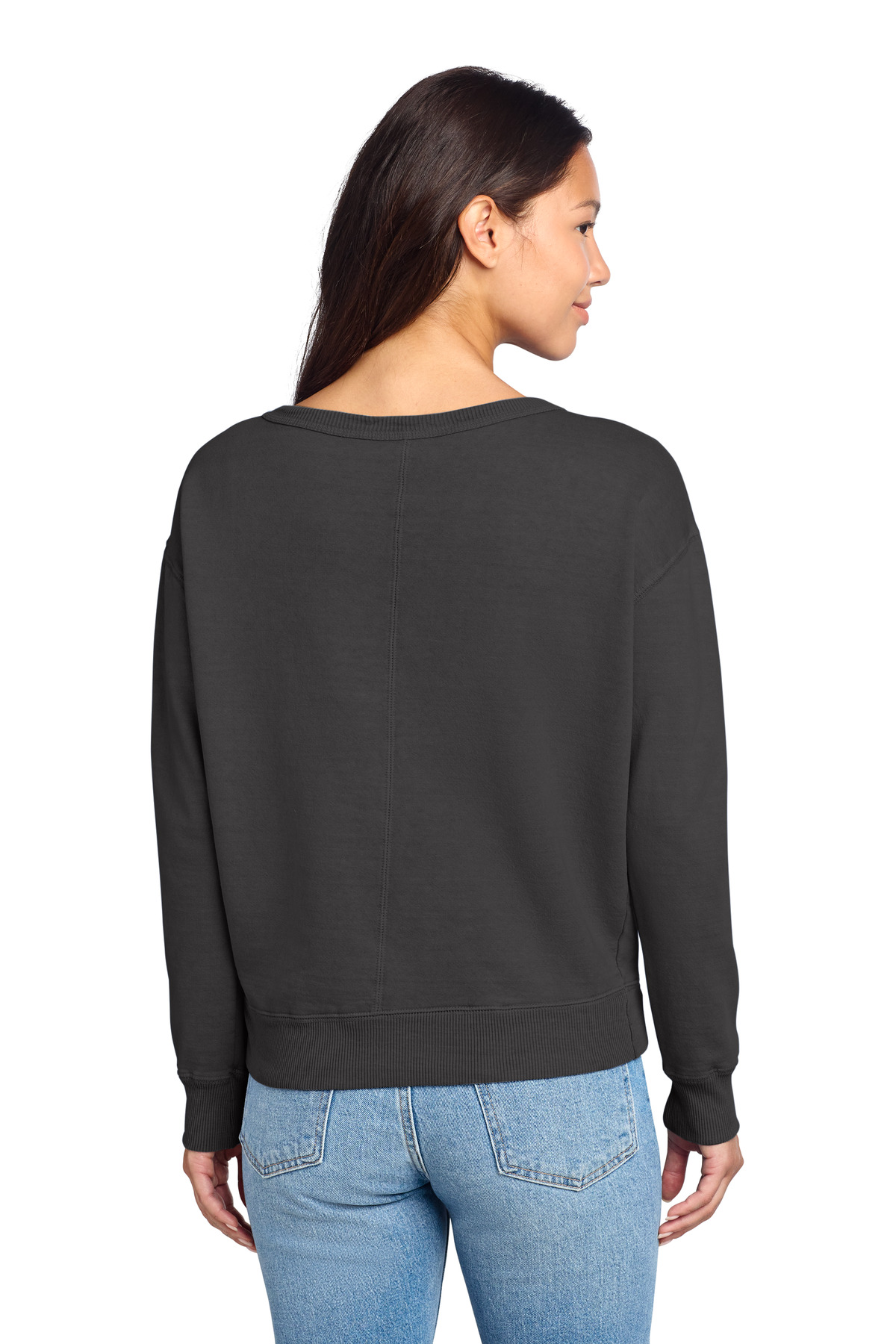 Port & Co Women's Beach Wash Garment-Dyed V-Neck Sweatshirt LPC098V 59