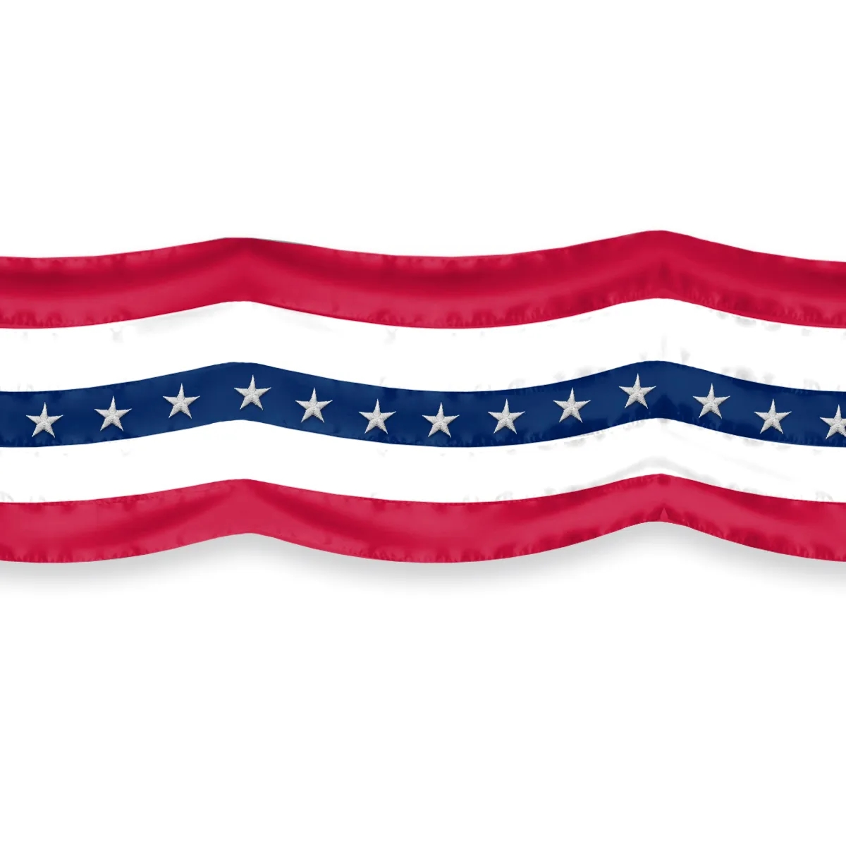 Embroidered Nylon USA 36" Wide Bunting 5 Stripes With Stars 2
