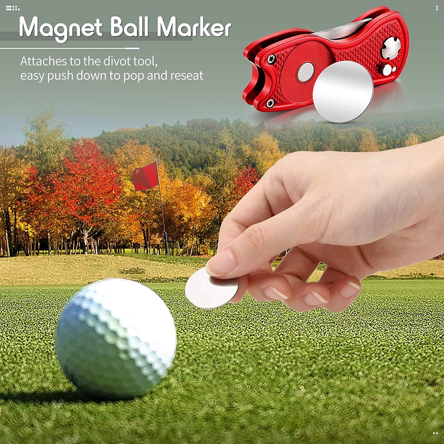 Stainless Steel Foldable Magnetic Golf Divot Tool 7