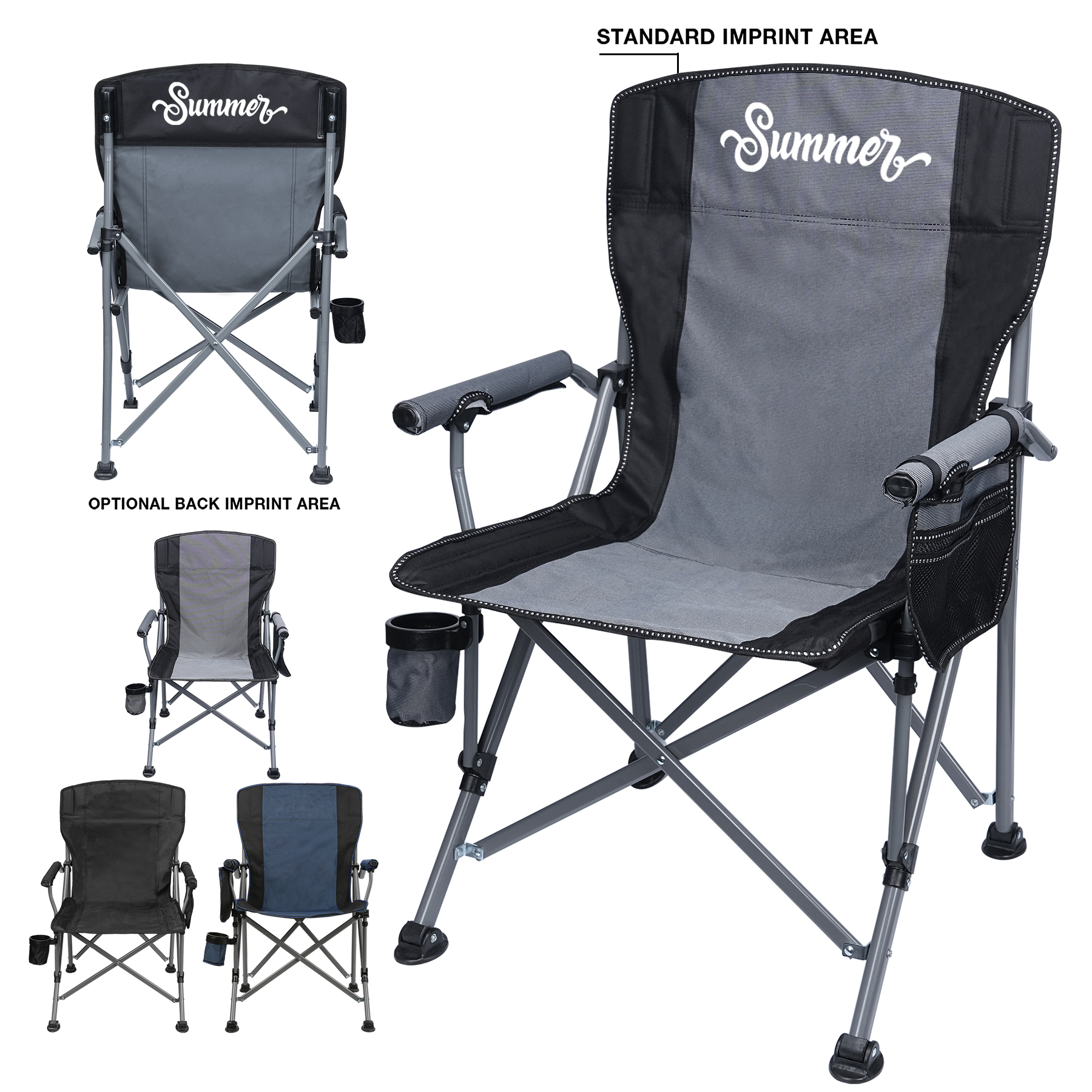 Portable Folding Camping Chair Holds 350lbs For Outdoors 4