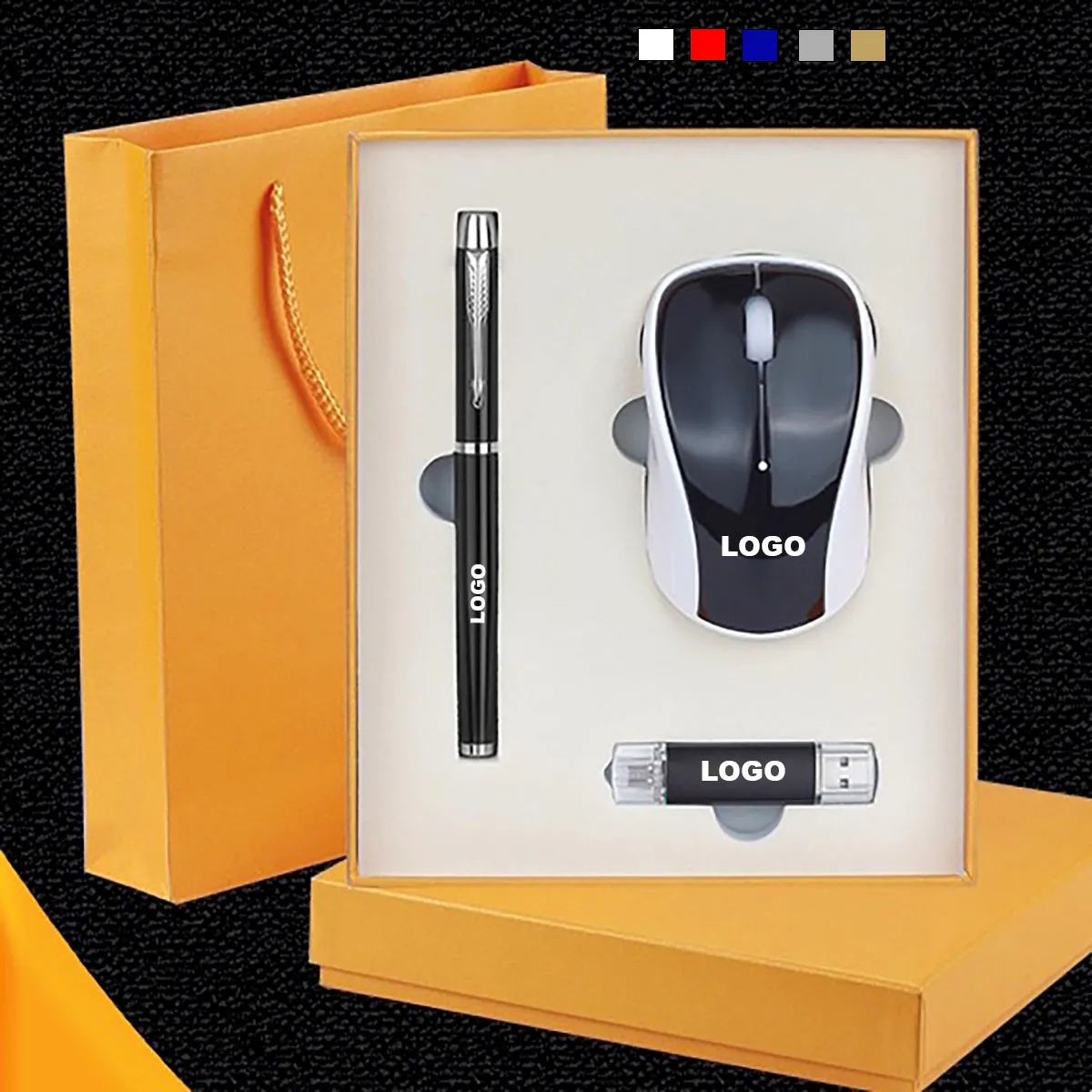 Custom Luxury Gift Set, USB Drive, Mouse, and Pen 6