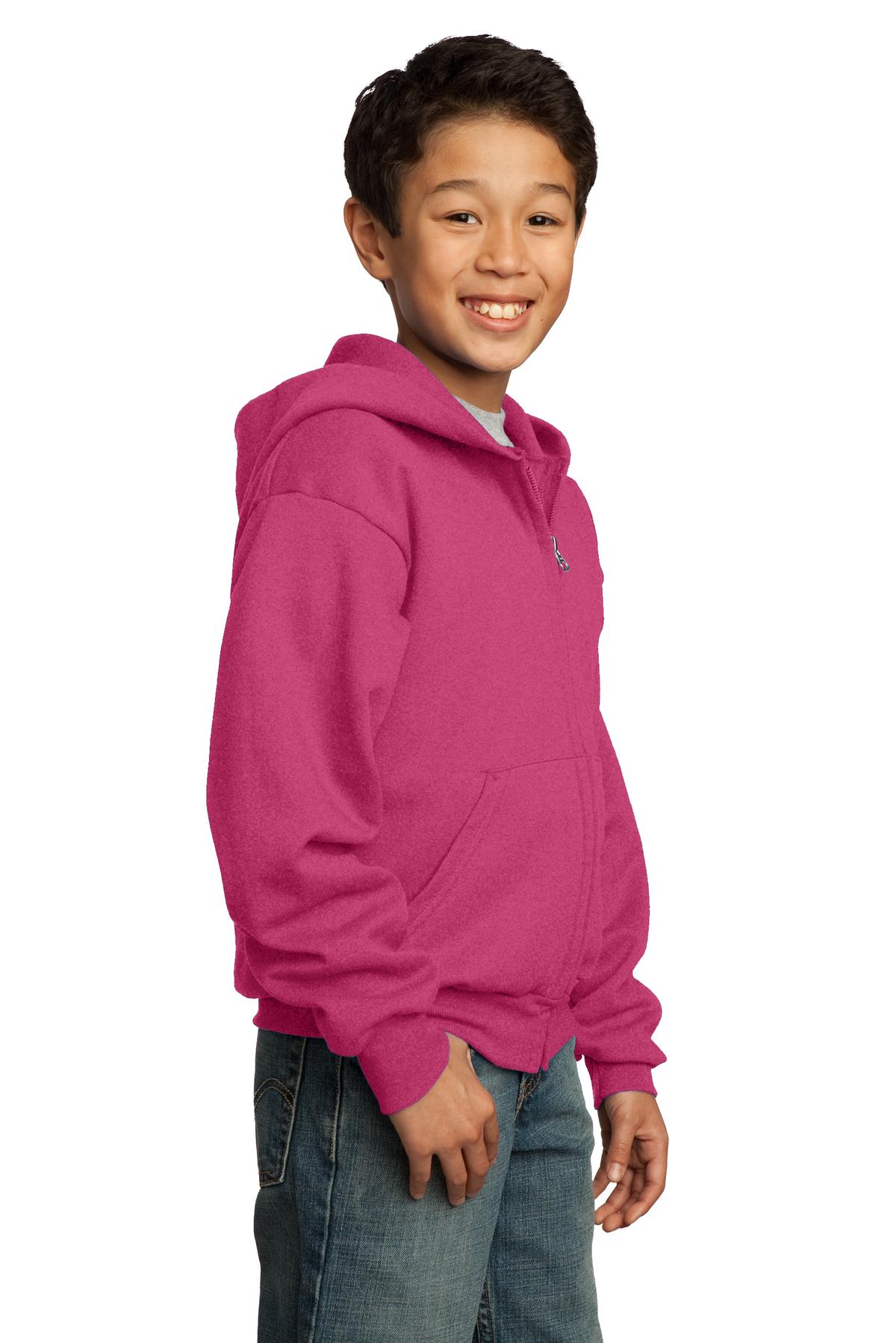 Port & Company® Youth Core Fleece Full-Zip Hooded Sweatshirt 63