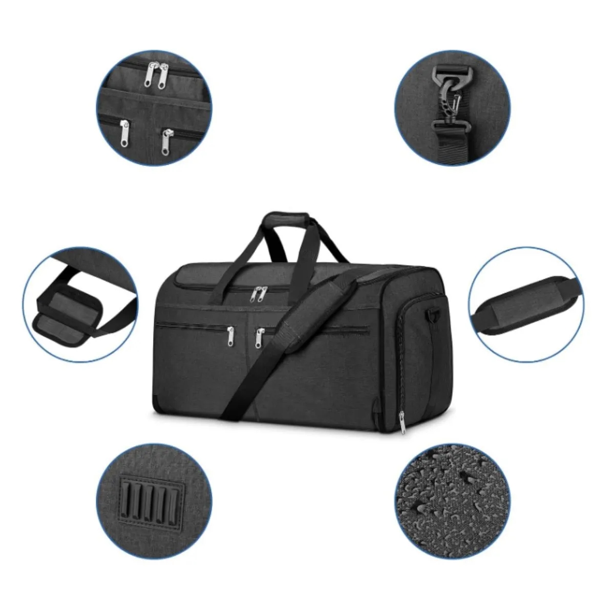 55L Travel & Gym Duffel Bag With Multiple Compartments 2