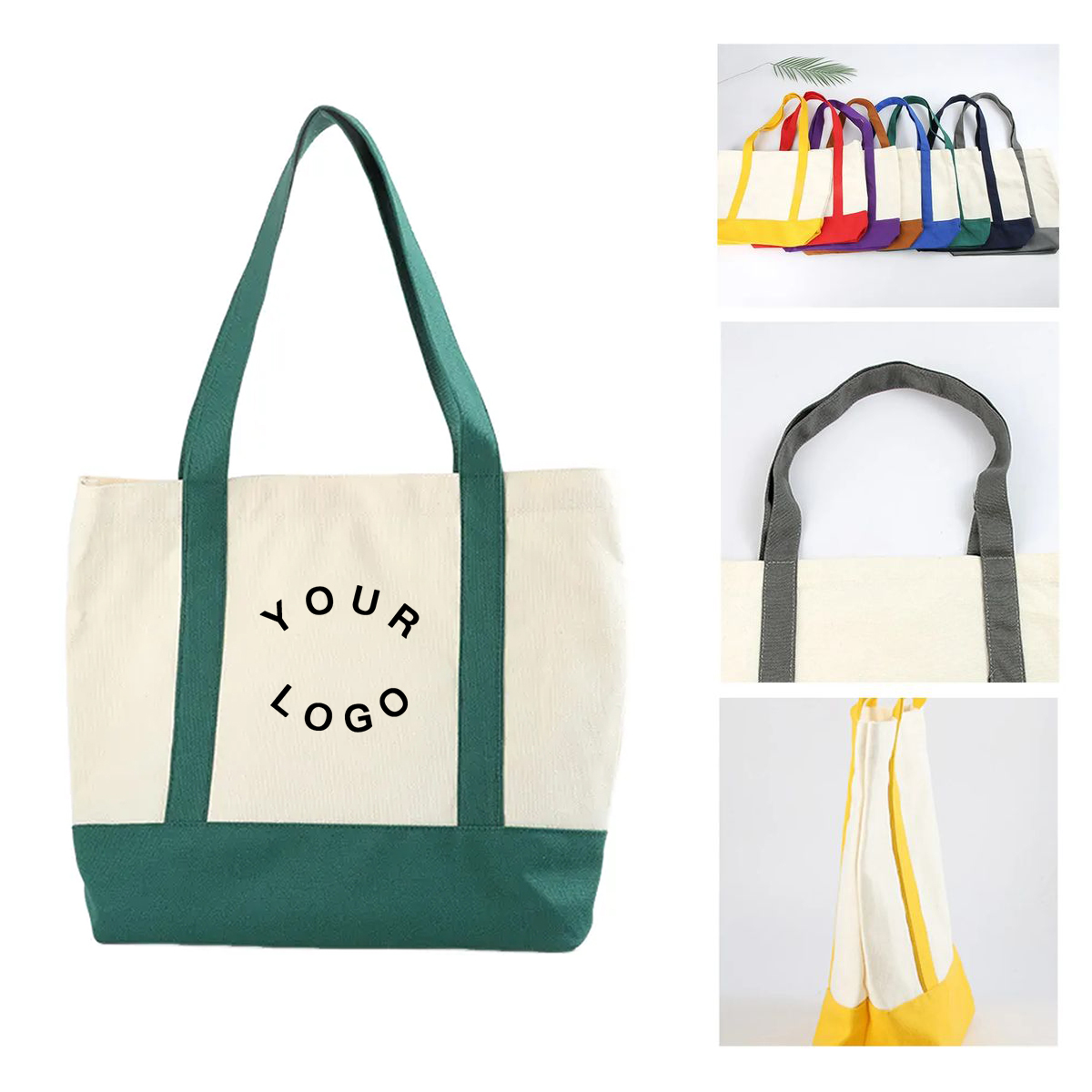 12oz Cotton Canvas Tote Bag with Front Pocket 1