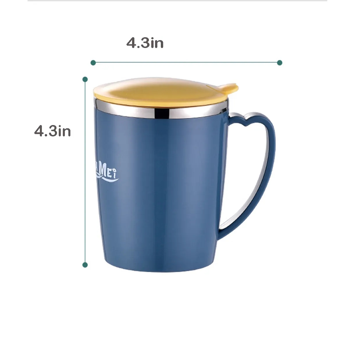 Stainless Steel Insulated Eggshell Mug with Handle and Lid 2