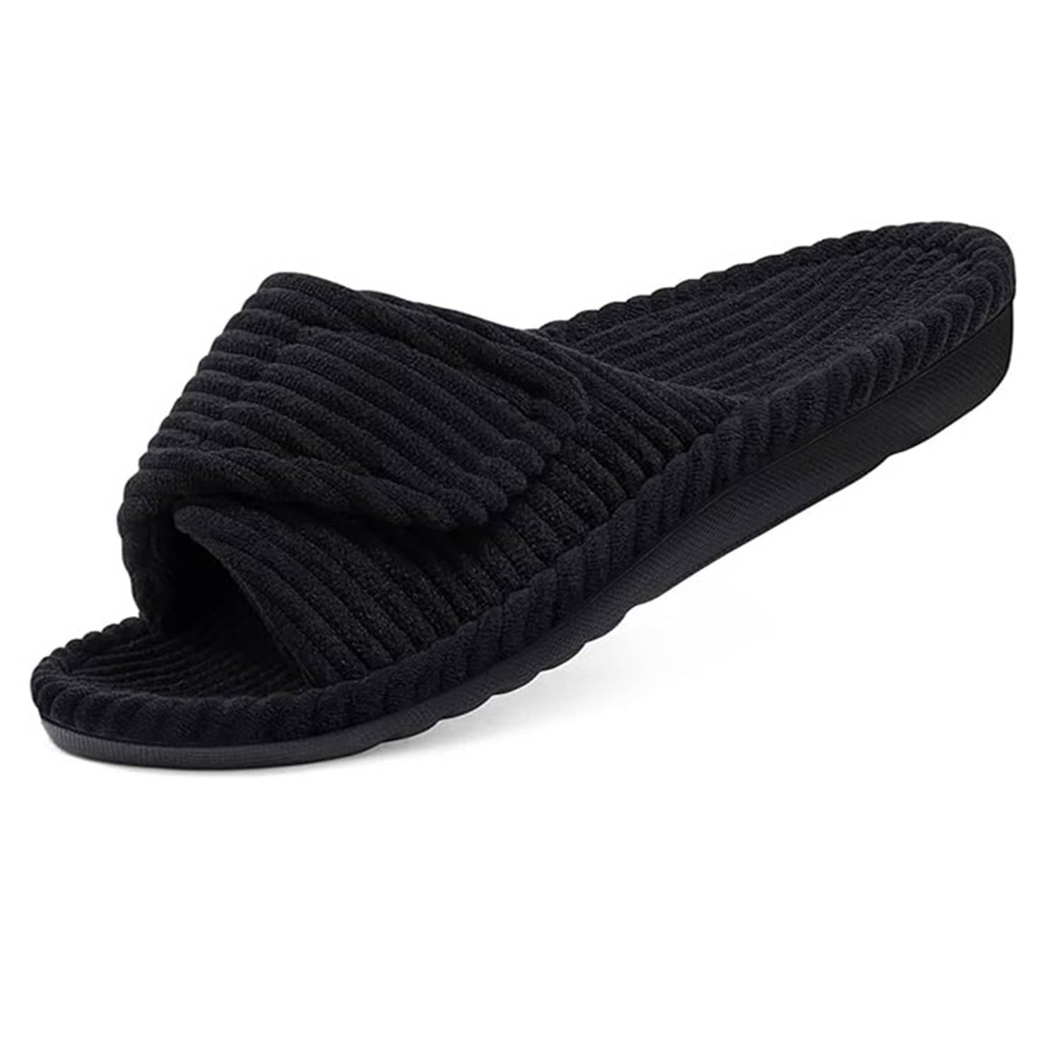 Corduroy Adjustable Strap House Slippers w/ Arch Support 3