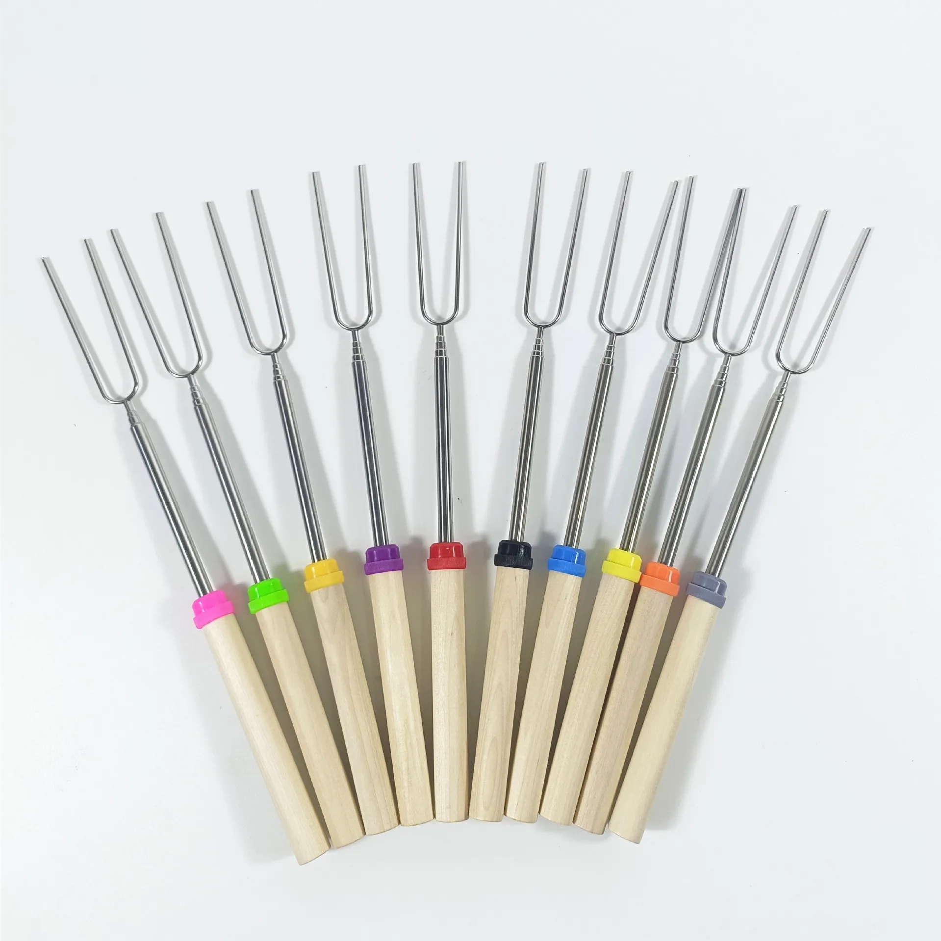 Extendable Stainless Steel Smores Sticks with Wooden Handles 3
