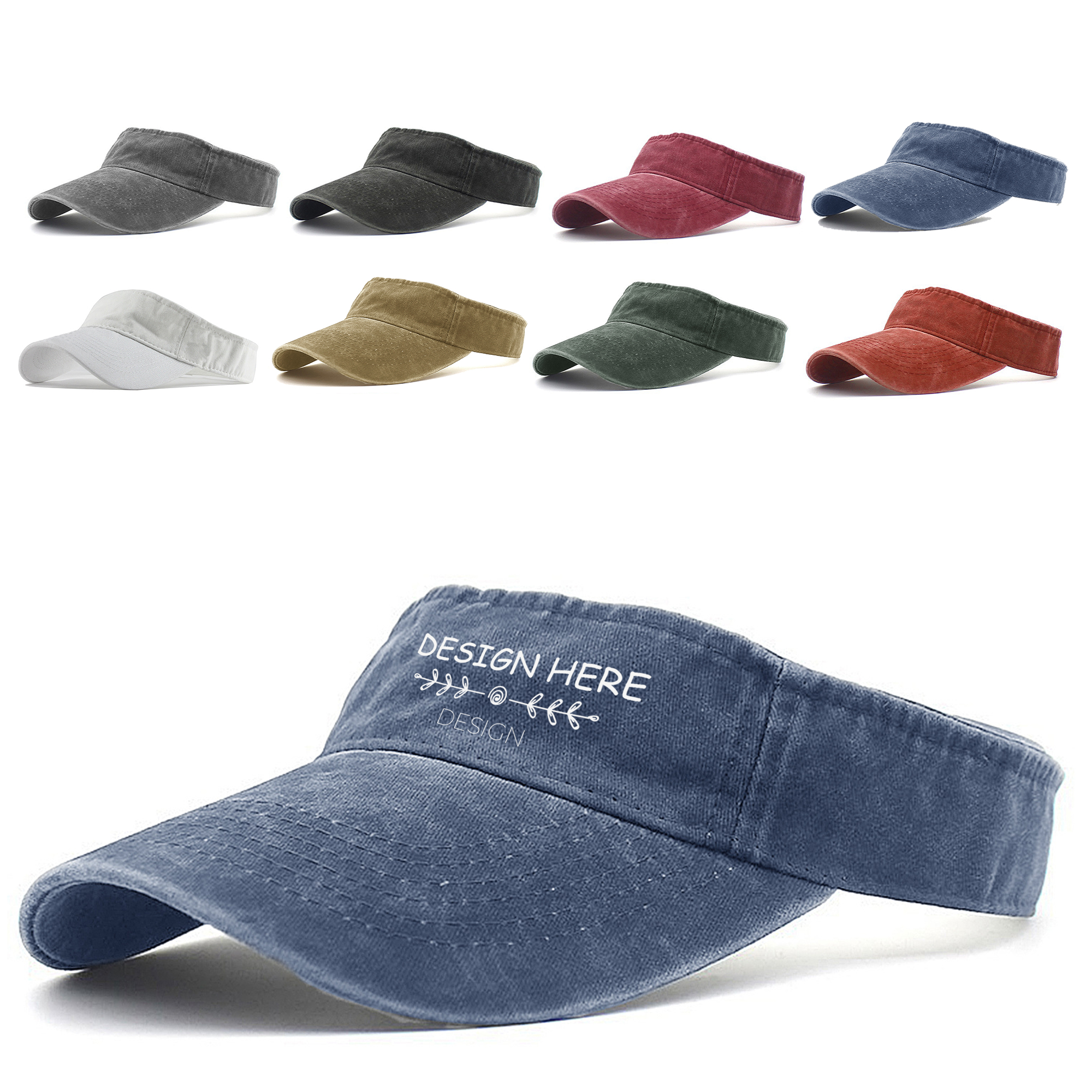 Cotton Empty Top Sun Visor Hat Adjustable Cap 1