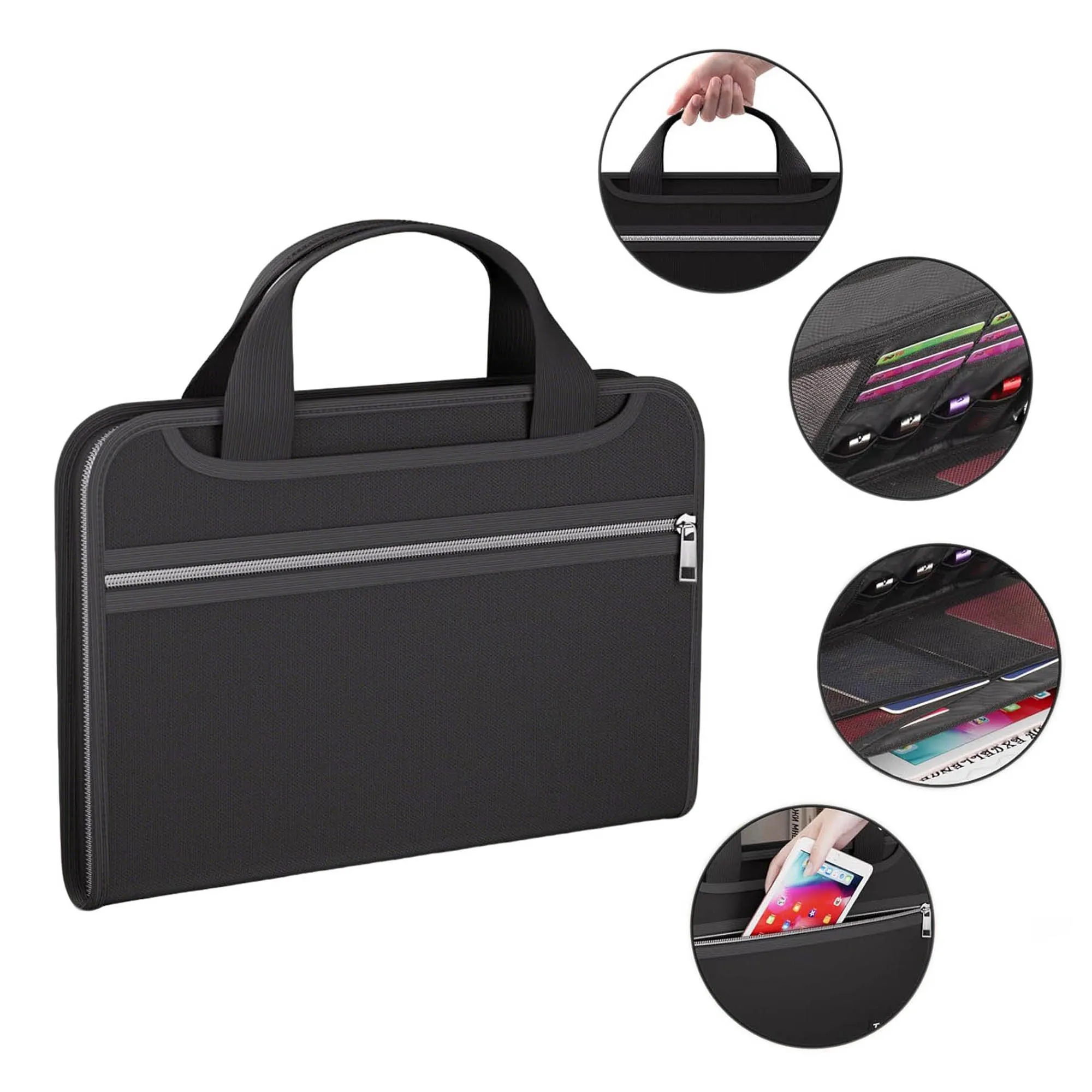 Fireproof Waterproof Accordion File Organizer With Handle 1