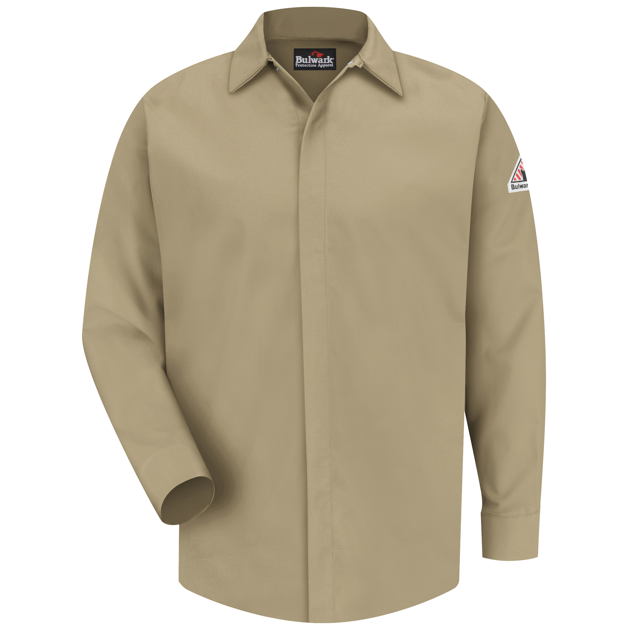 Bulwark® Men's Midweight FR Pocketless Concealed-Gripper Work Shirt 3