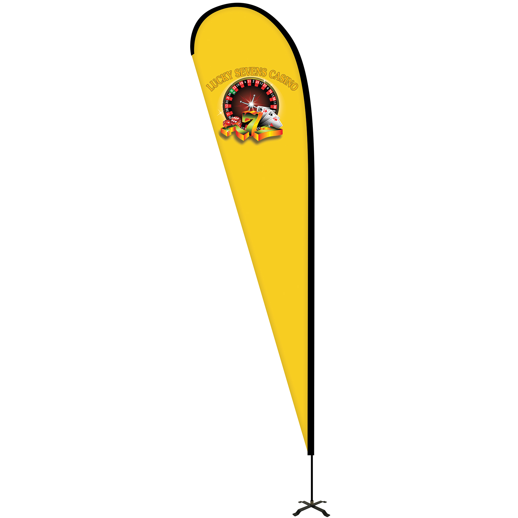 12' Portable Double Sided Teardrop Kit with Cross Base 5