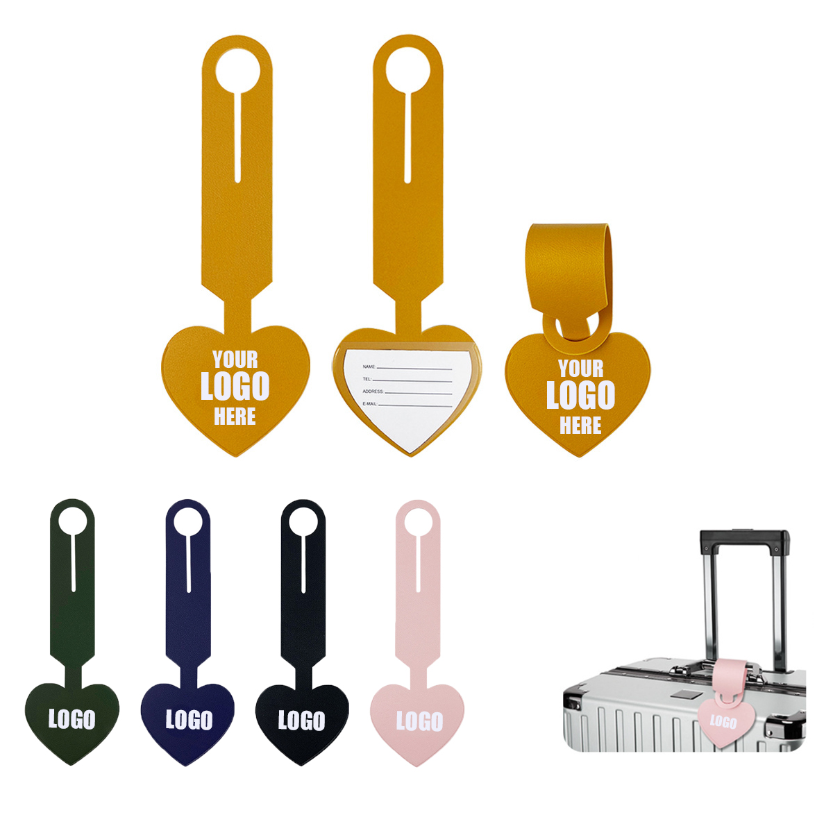 Heart Shaped PU Luggage Tag 5