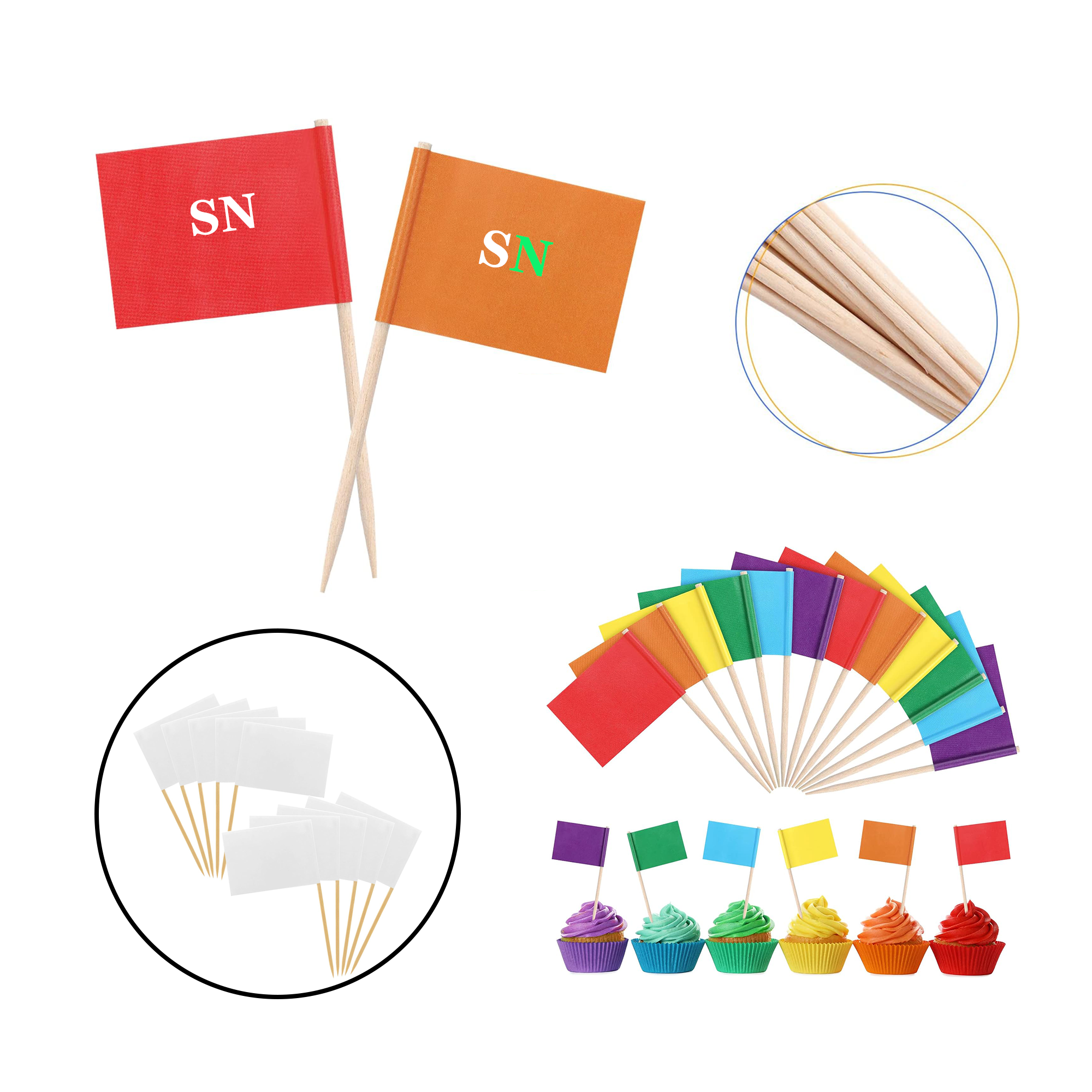 Mini Dessert Food Toothpick Flag 2