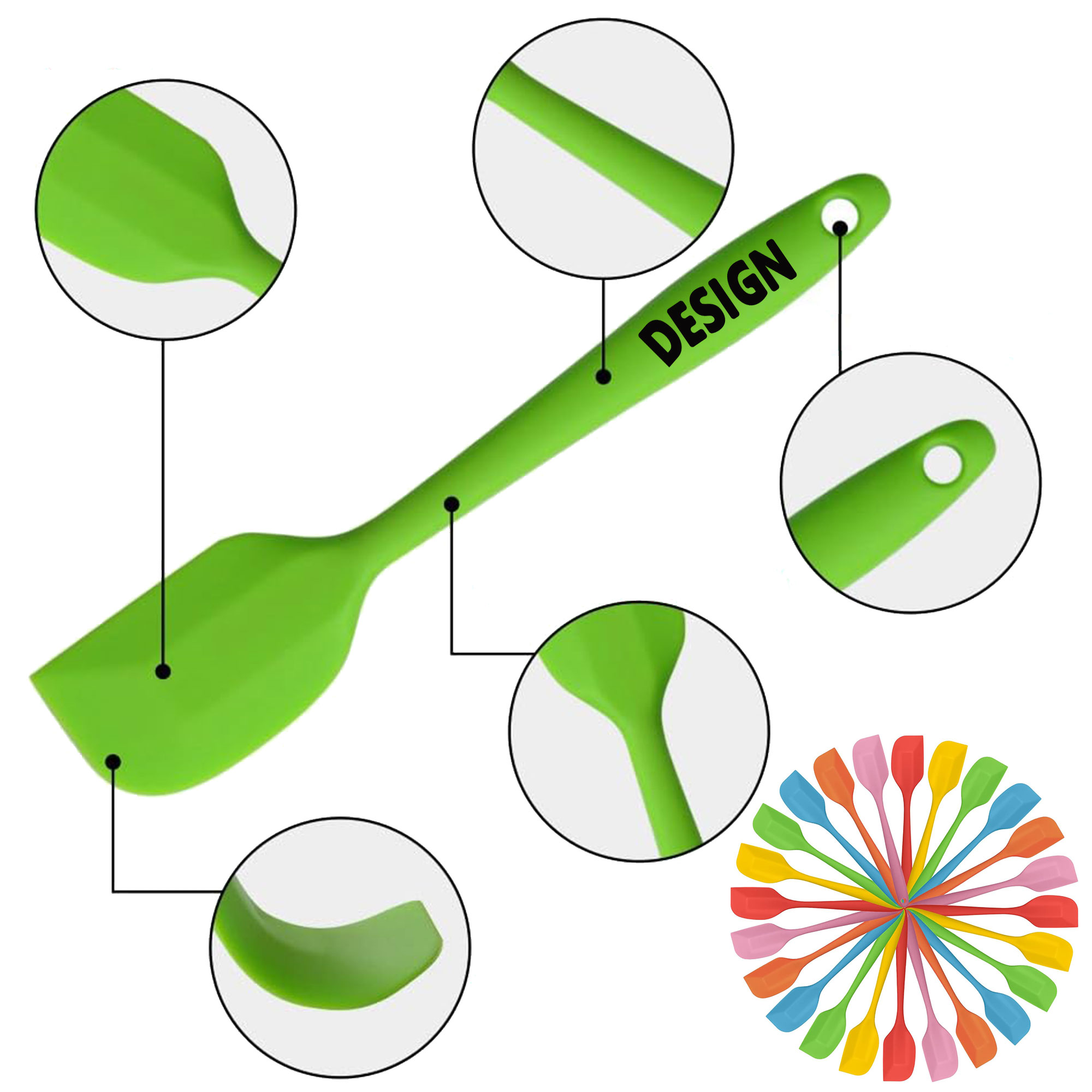 One Piece Design Silicone Spatulas 2