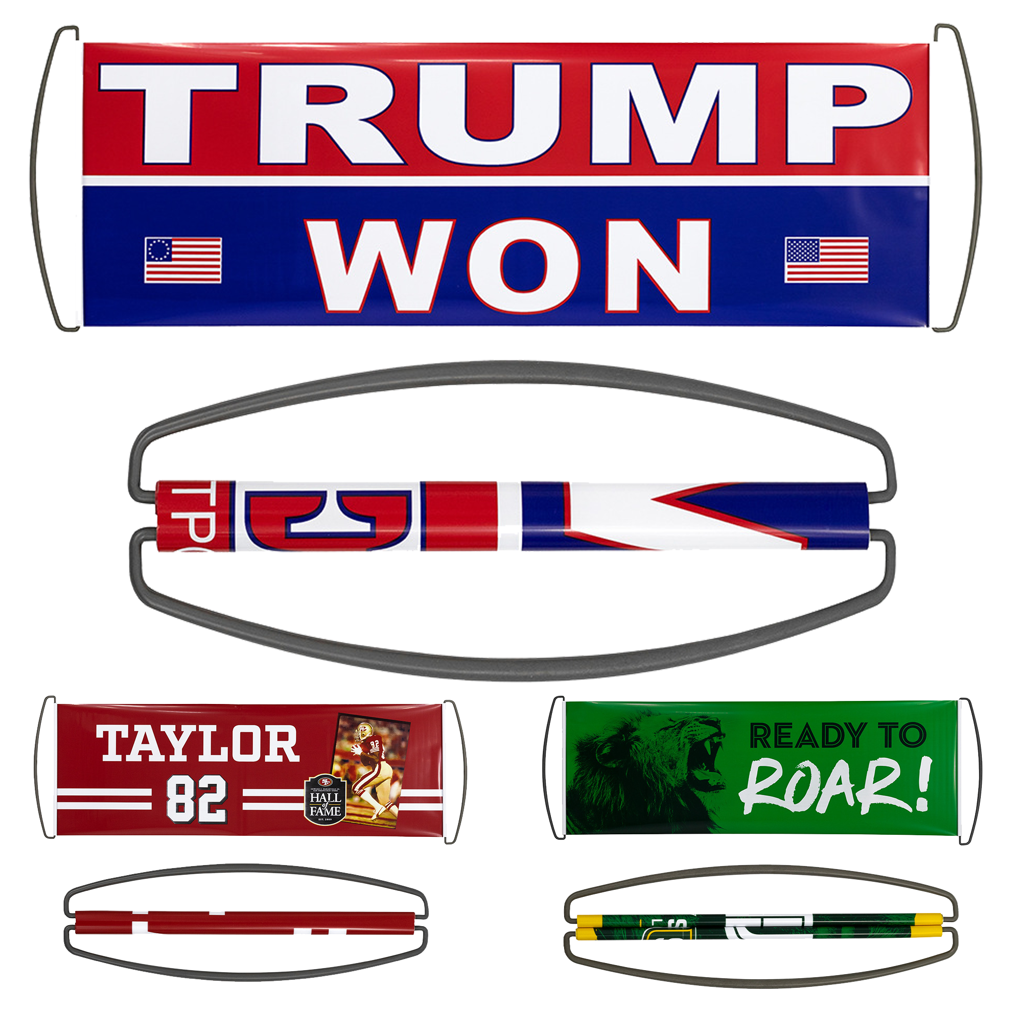 Retractable Hand Pull Flag Reusable Handheld Custom Banner 2