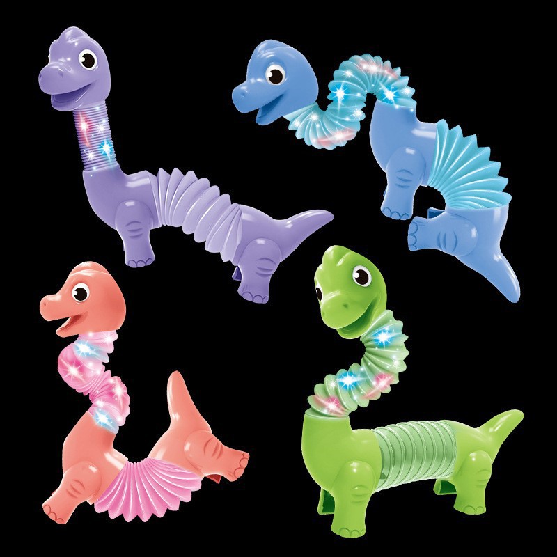 Dinosaur Pop Tube Glowing Fidget Stress Relief Toy 2