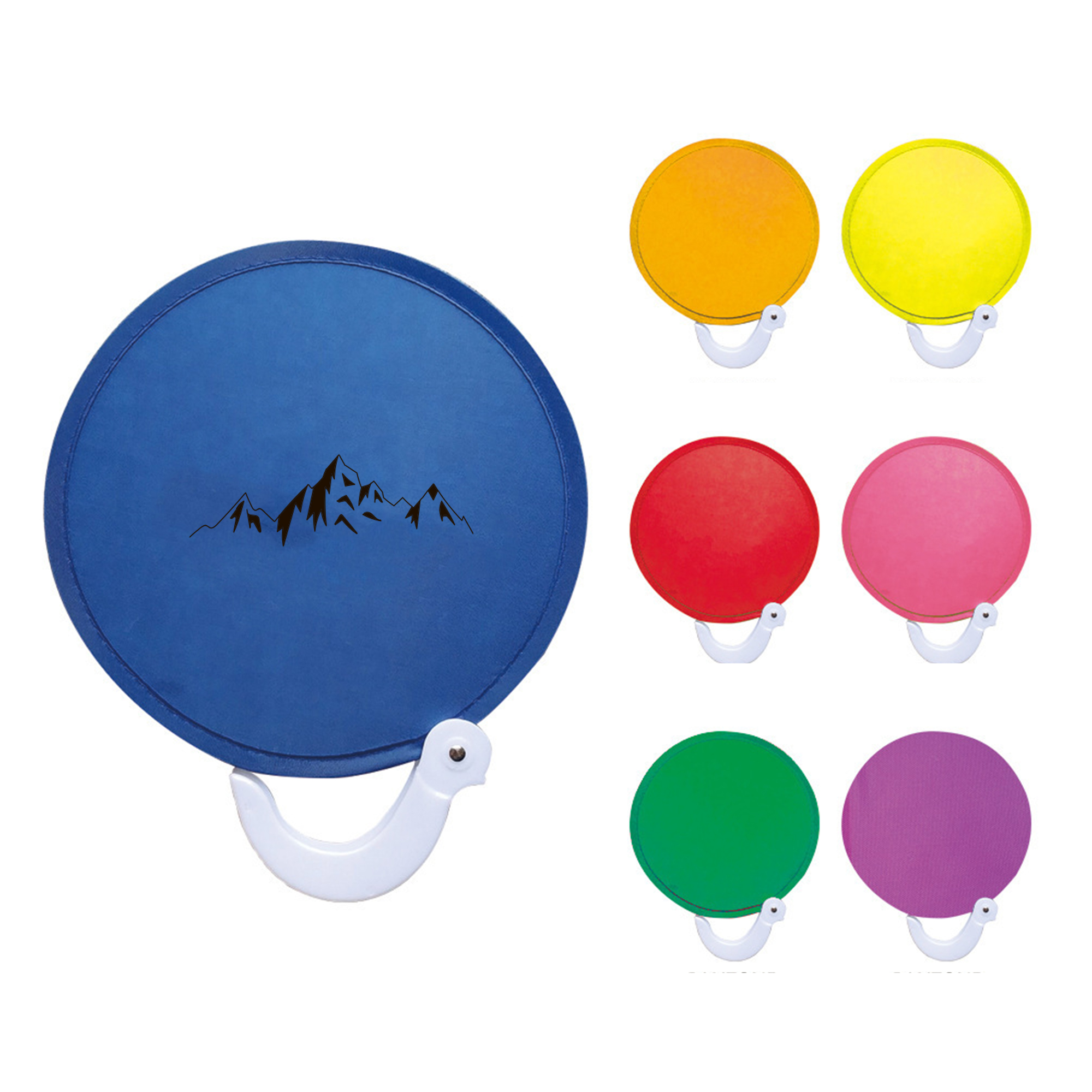 Custom Round Folding Fan with handle 1