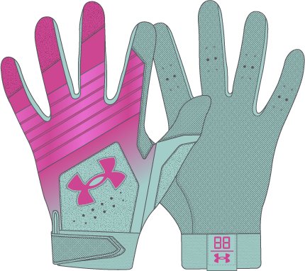 UA Clean Up Boys' Batting Gloves 21