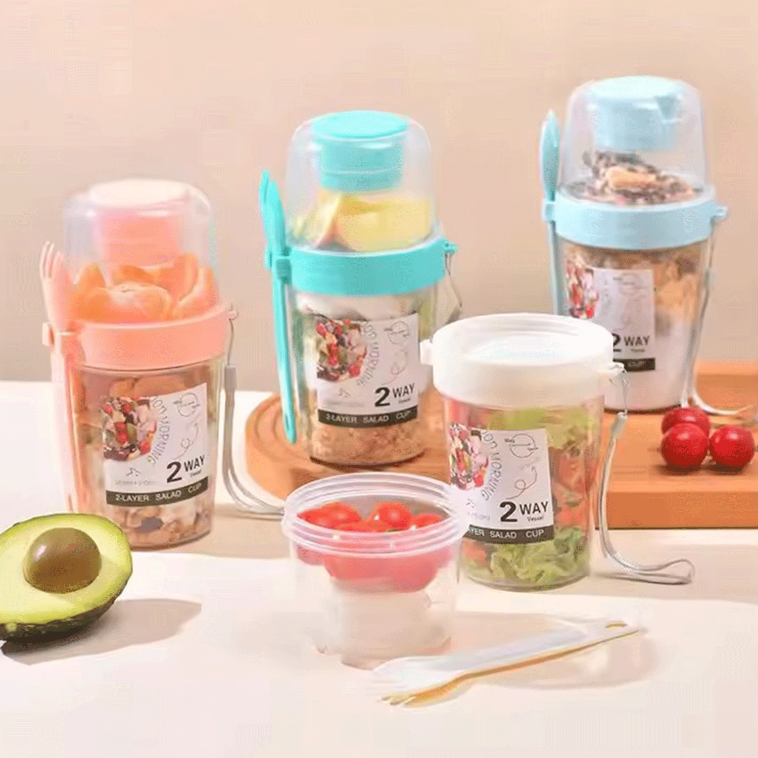 27oz Salad Cup Container Set 2
