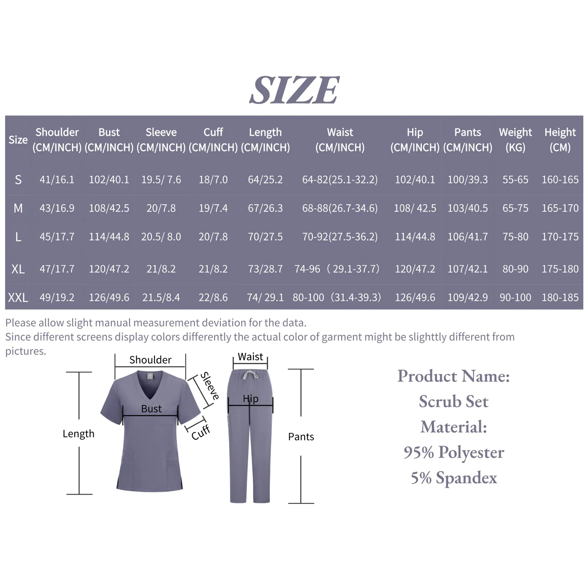 MOQ 10 Medical Scrub Set Nurse Doctor Workwear Top and Pants 10