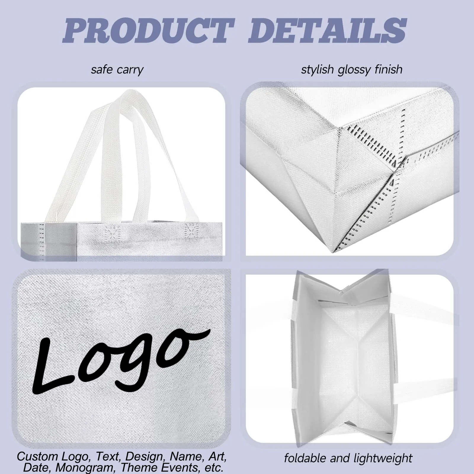 Multi Use Glossy Non Woven Reusable Tote Bags 17