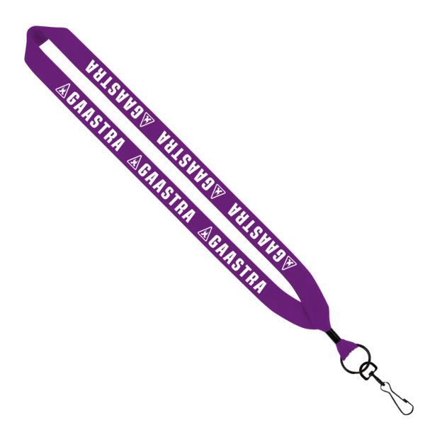 1" Cotton Lanyard with Metal Crimp & Metal Swivel Snap Hook 3