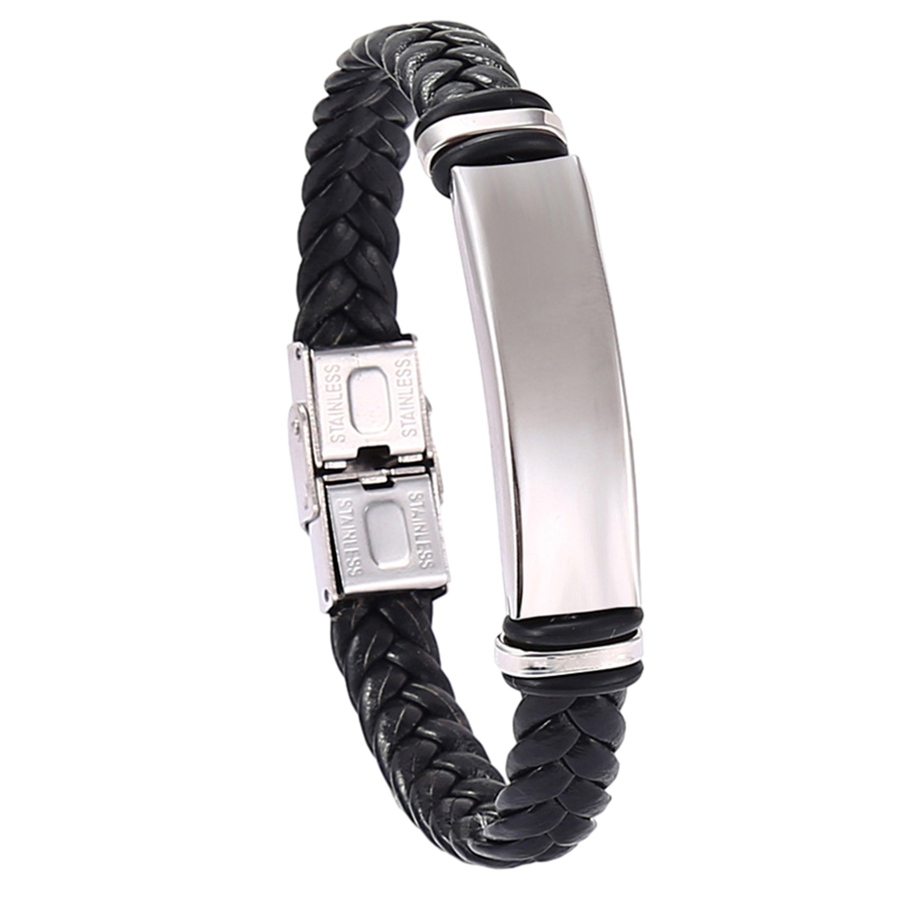 Customizable Engraving Stainless Steel Handmade Leather Vint 2