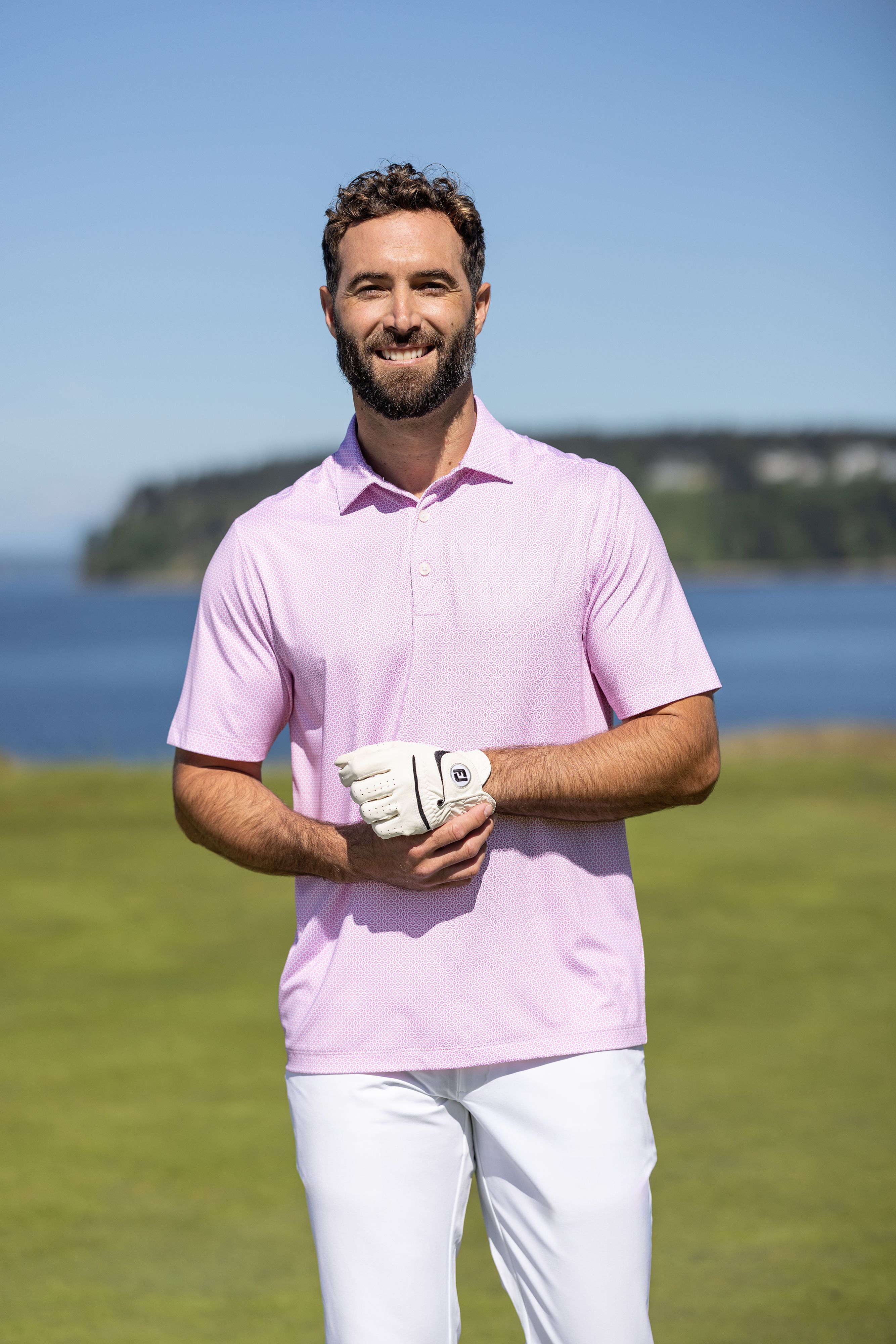 Cutter & Buck Pike Recycled Diamond Dot Print Mens Polo 13