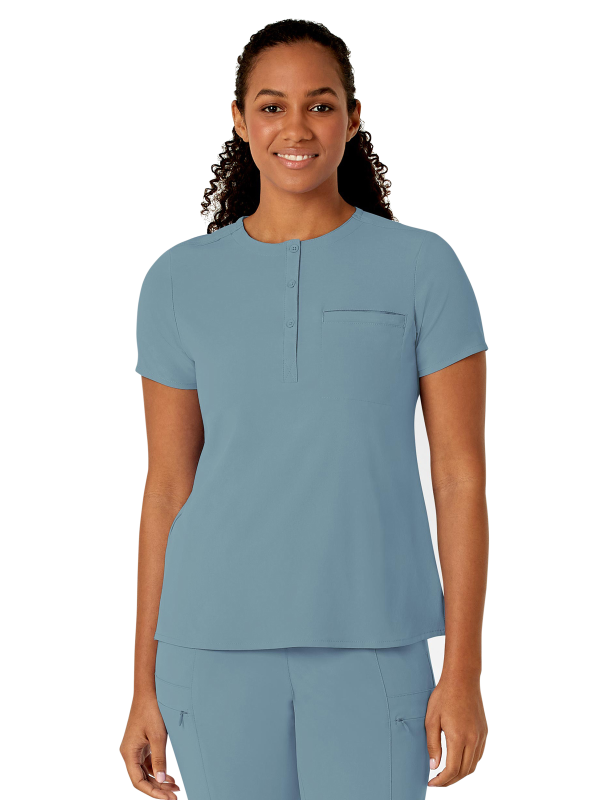 Renew Women's One-Pocket Mandarin Collar Tuck-In Top