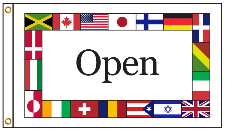 International Open 2' X 3' Knit Poly Flag with Heading and Grommets 2