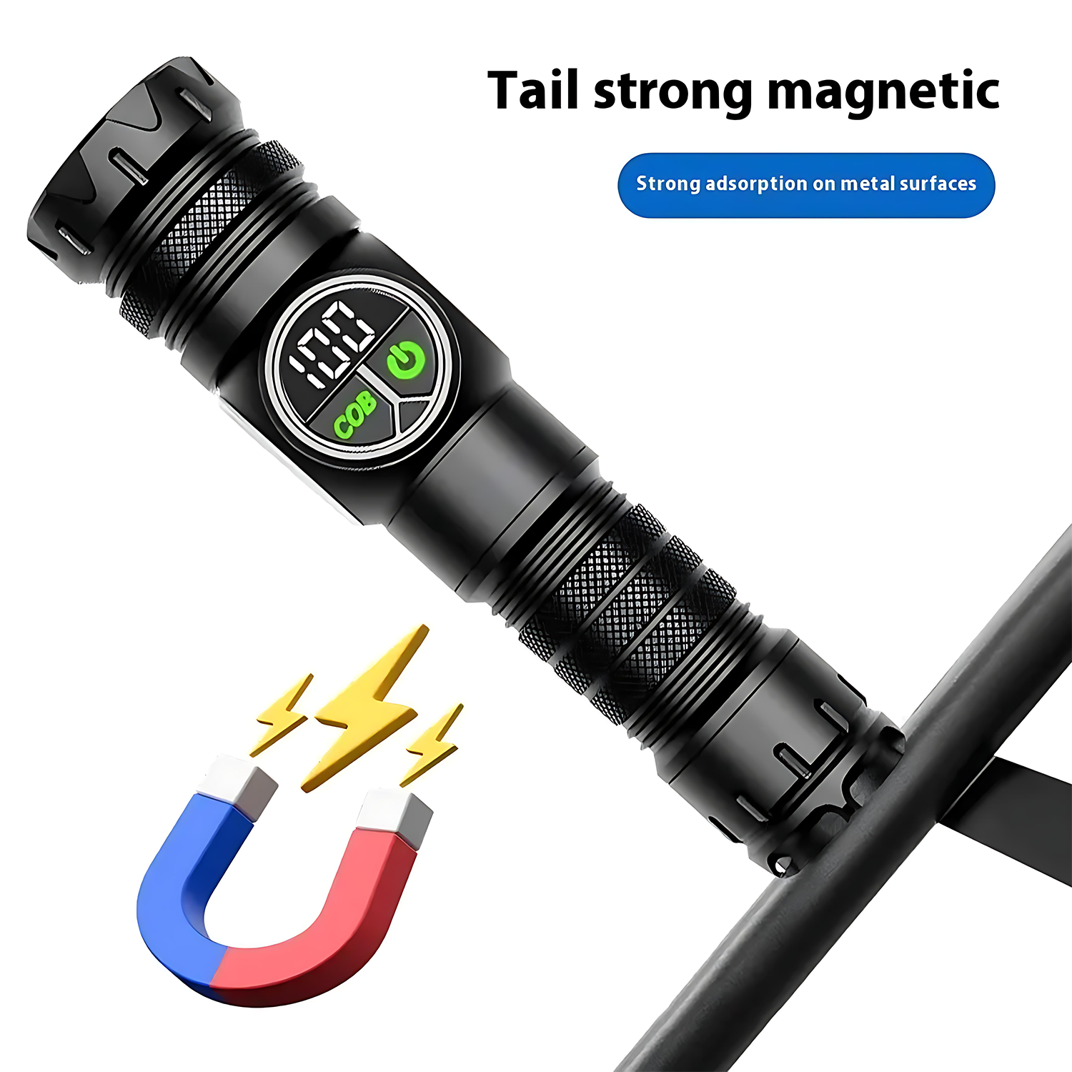 Adjustable Outdoor Aluminum Flashlight with Digital Display 3
